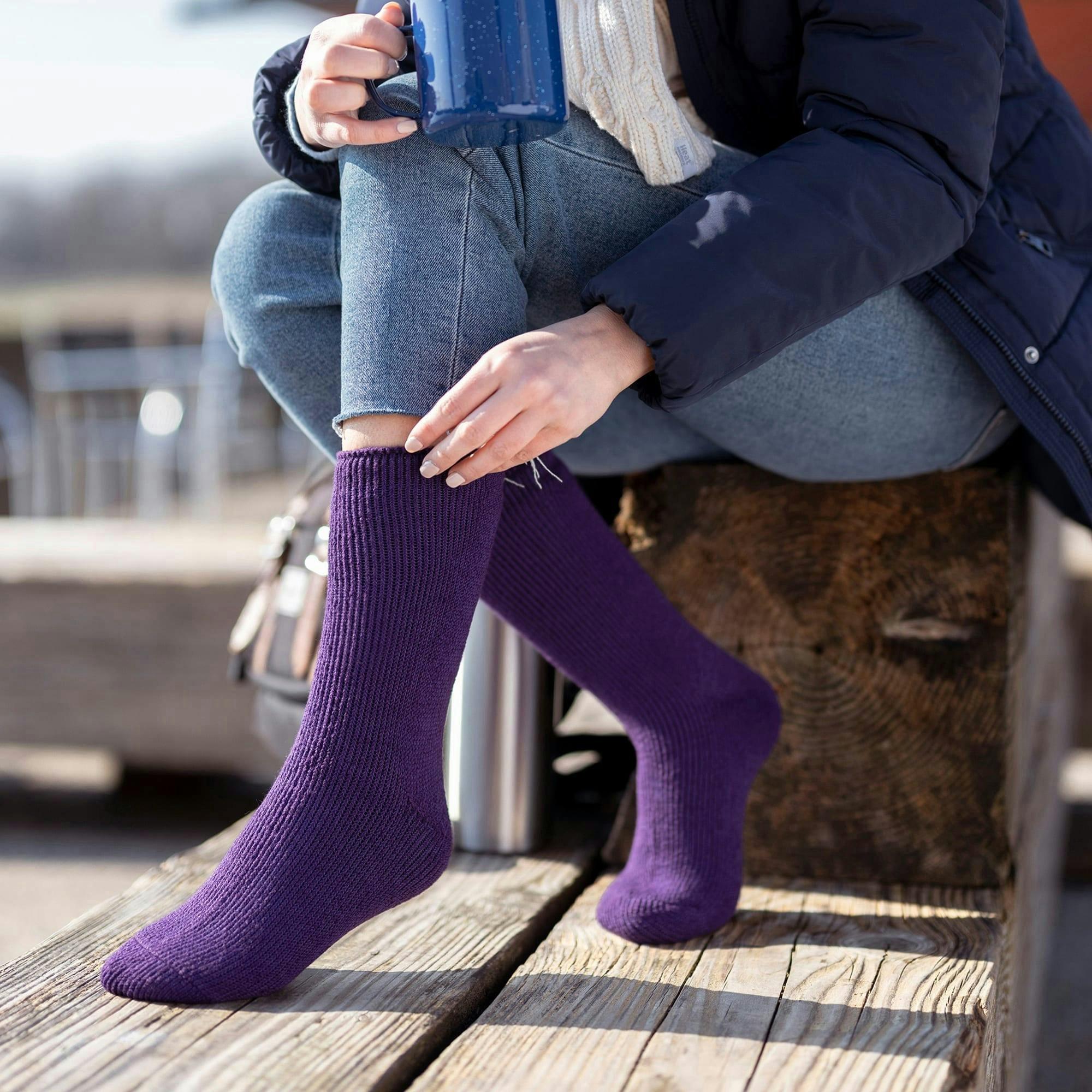 2 Pairs Ladies Thermal Socks Original & Knee High Winter Warm Boot Socks , view 4 of 5