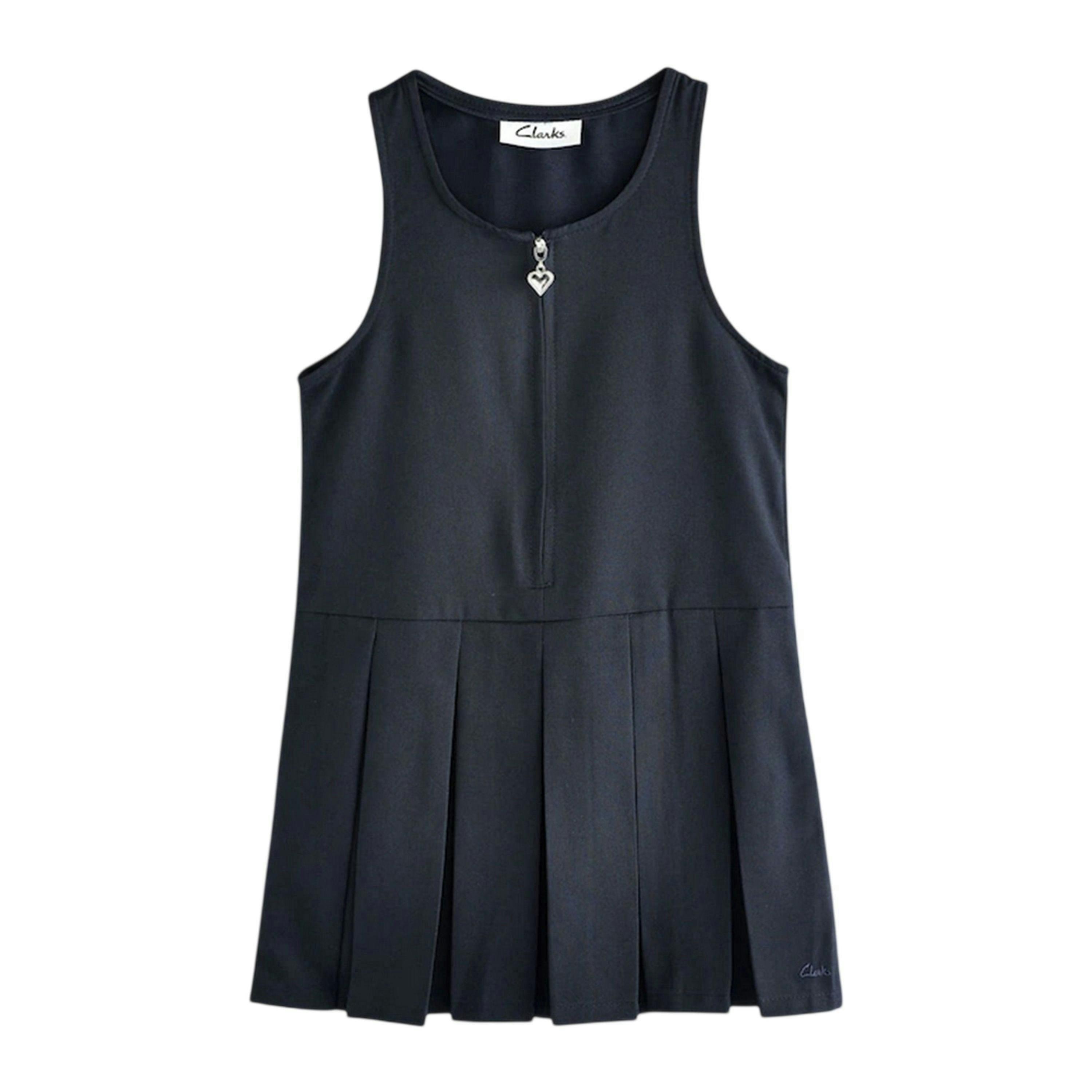 Clarks Girls Pleated Front Pinafore Dress (Pack of 2) , view 2 of 4