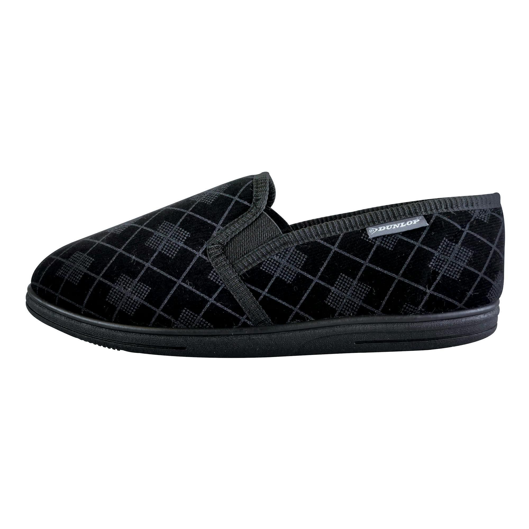 Mens Plush Fur Lined Memory Foam Plaid Checked Slippers , view 3 of 5