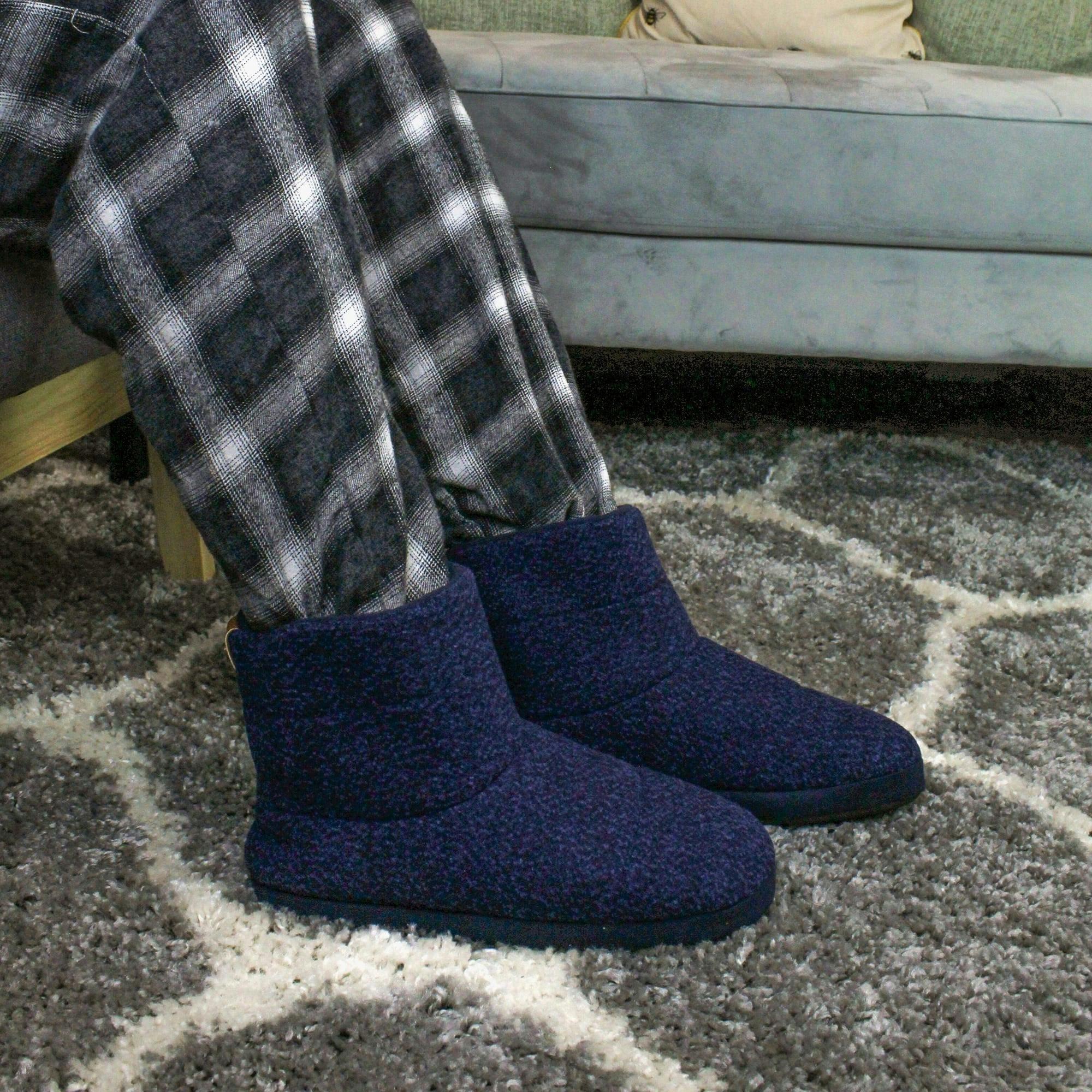 Mens Indoor Boot Slippers with Memory Foam , view 4 of 5