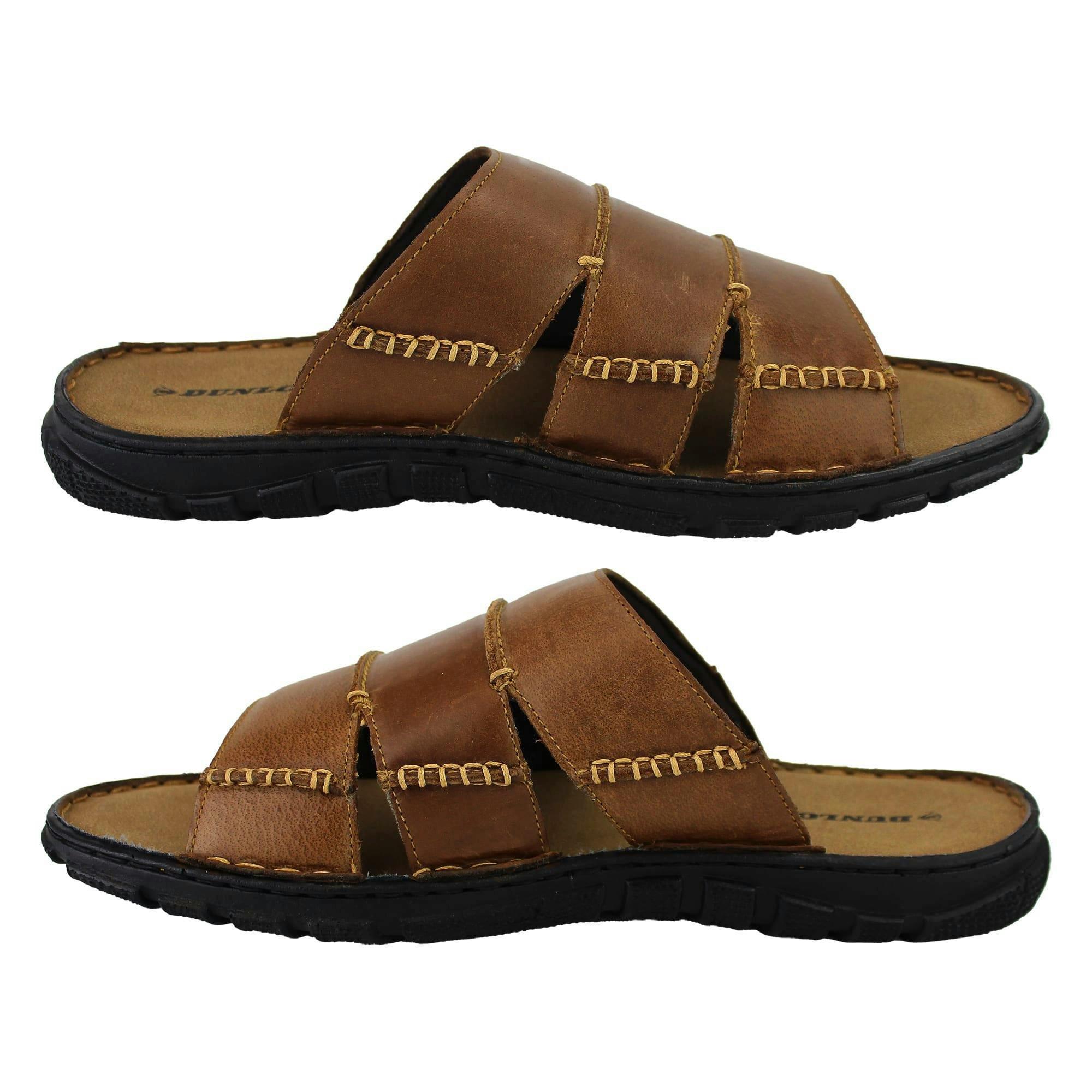 Mens Summer Beach Leather Slip On Slippers , view 3 of 5