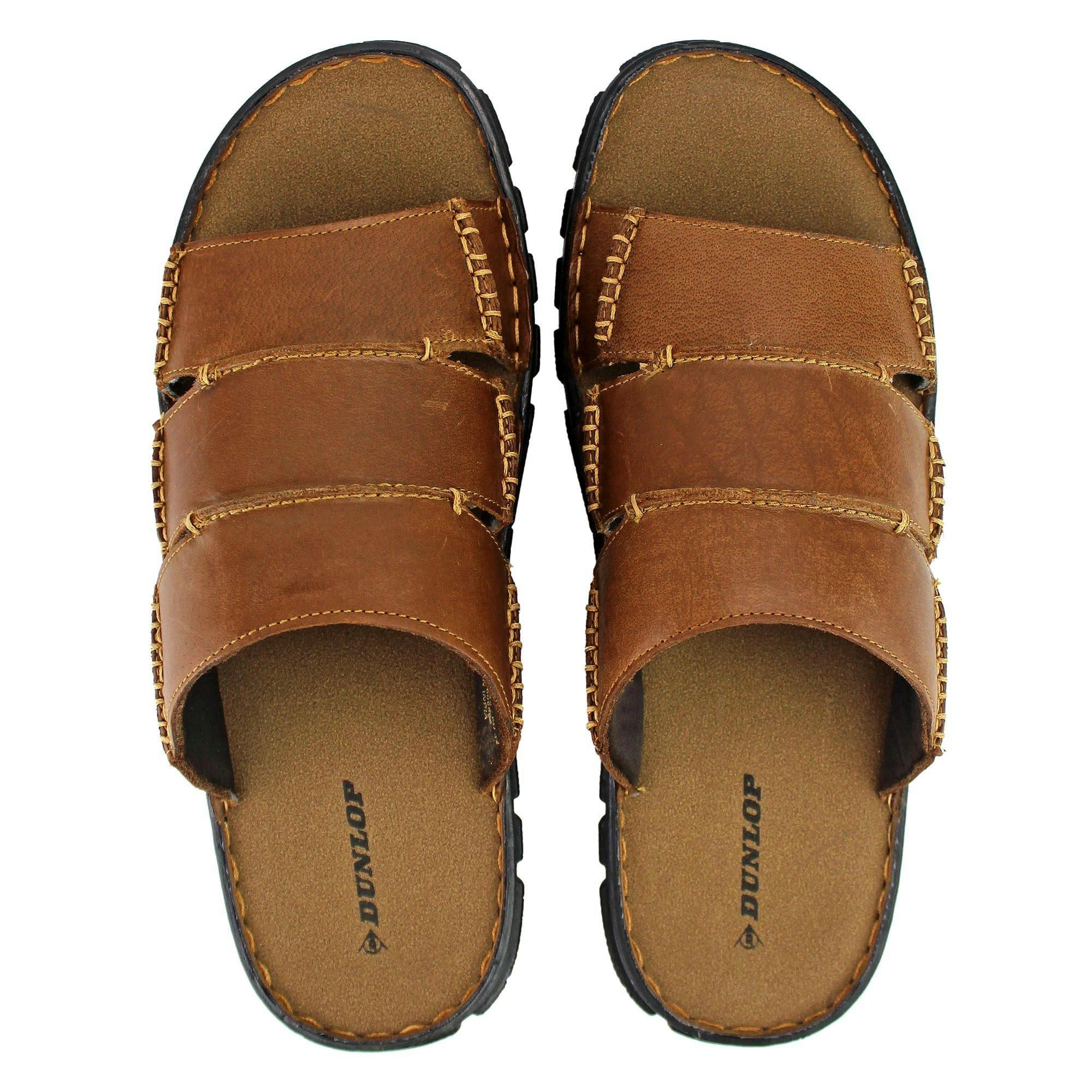 Mens Summer Beach Leather Slip On Slippers , view 4 of 5