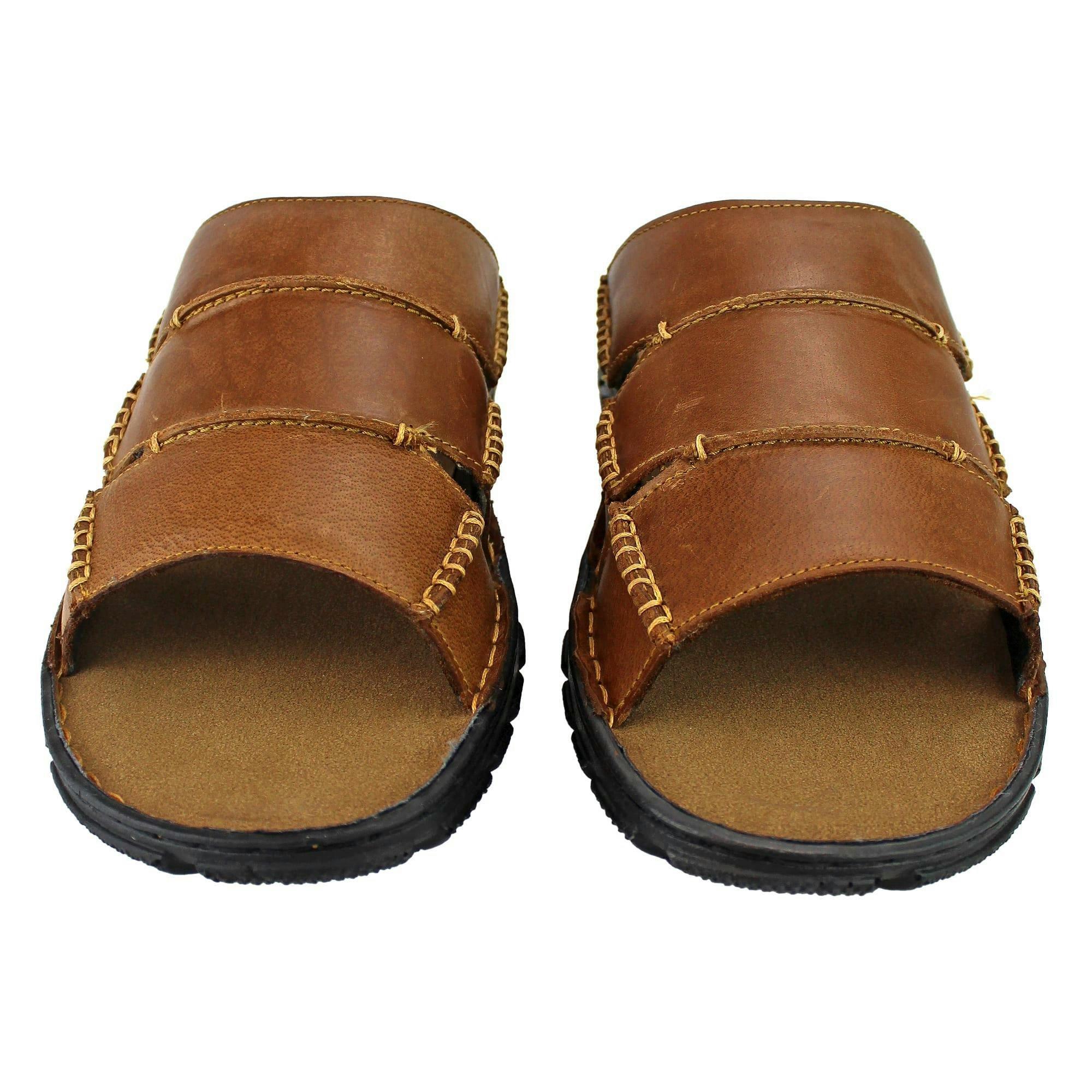 Mens Summer Beach Leather Slip On Slippers , view 5 of 5