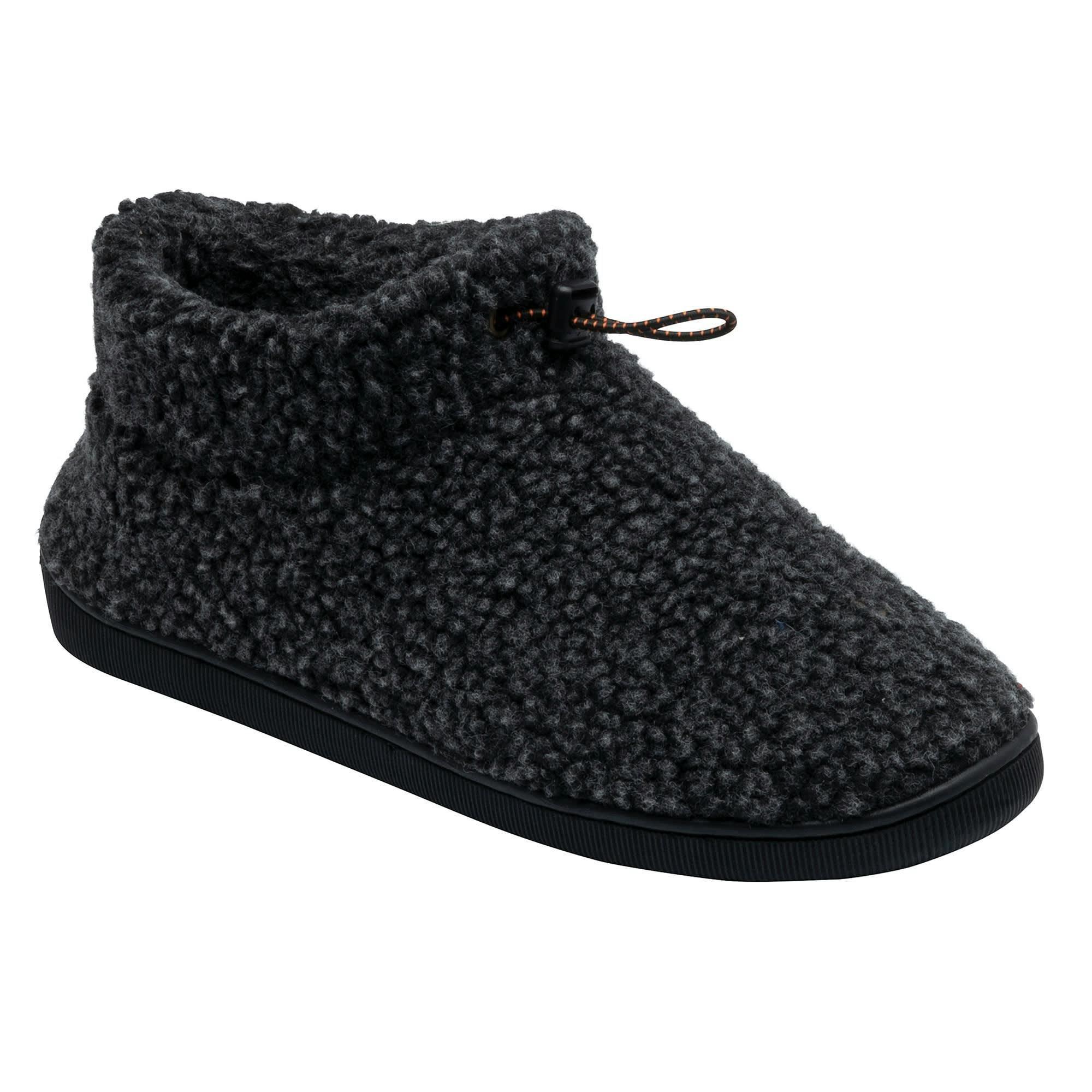 Mens Teddy Fleece Bootie Slippers Charcoal Warm Plush UK 7-12 , view 4 of 5