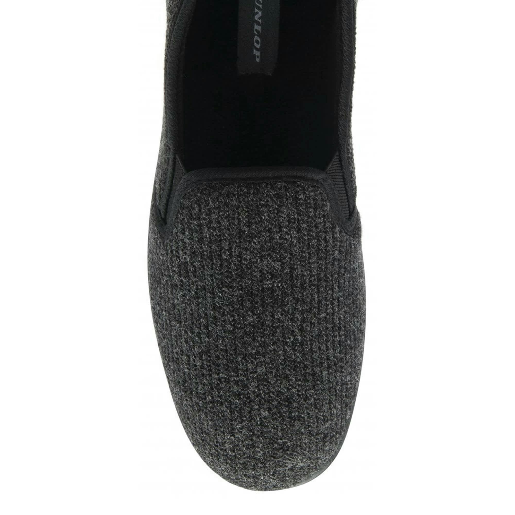 Mens Corduroy Memory Foam Full Slippers Black UK 7-12 , view 3 of 5