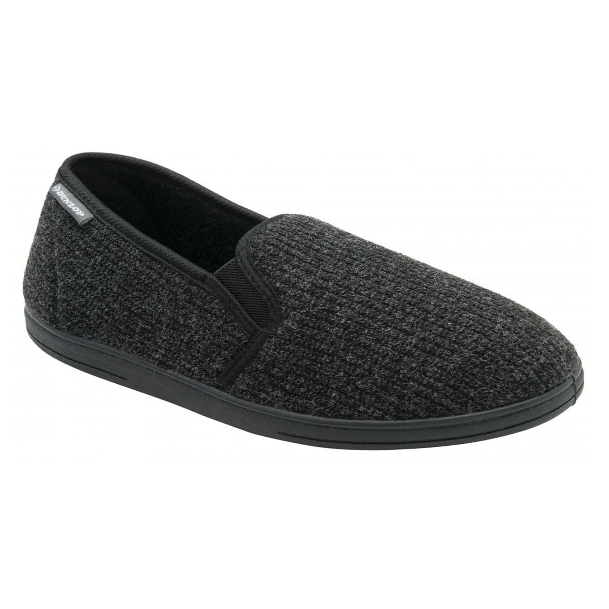Mens Corduroy Memory Foam Full Slippers Black UK 7-12 , view 4 of 5