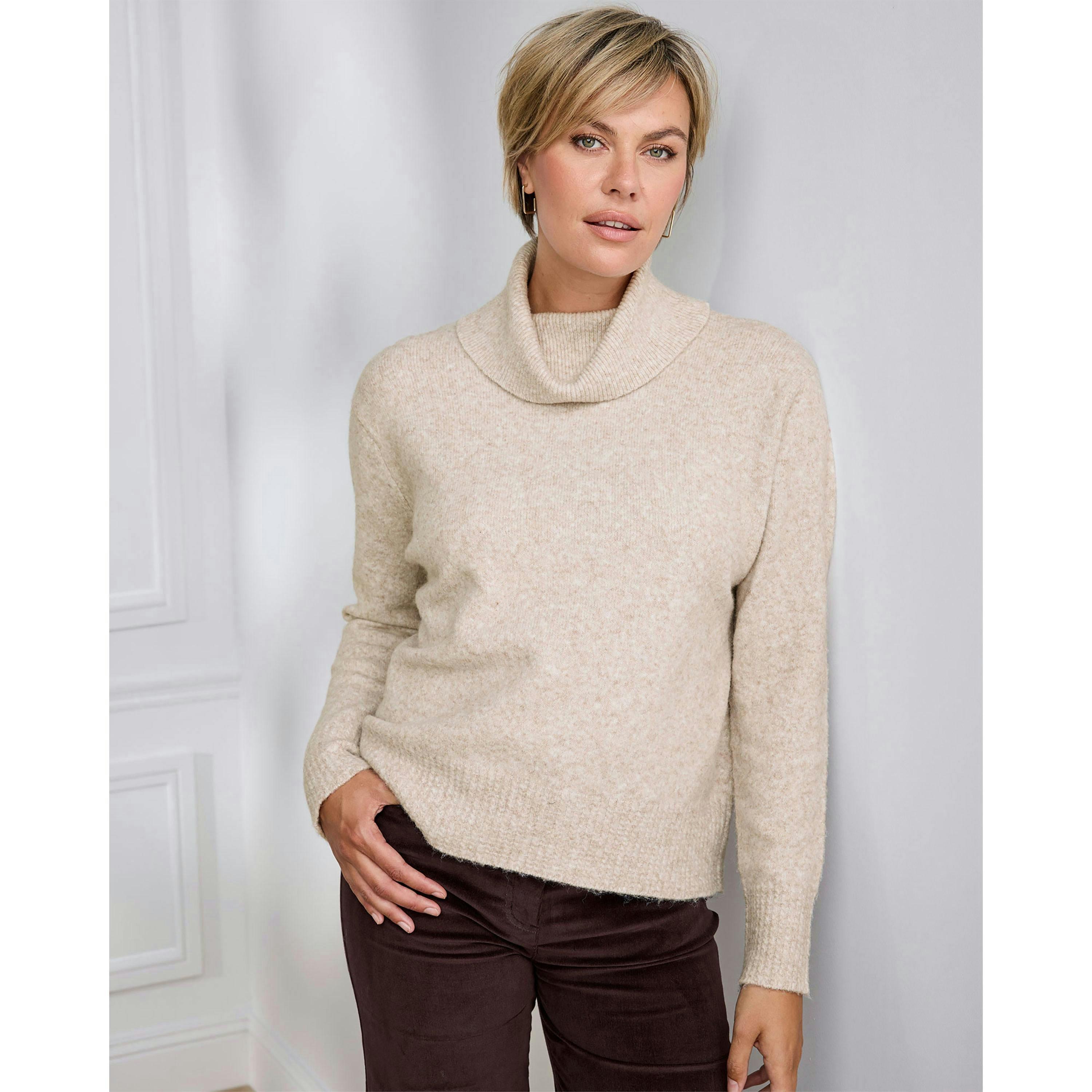 Cotton Traders Roll Neck Cable Jumper , view 2 of 3