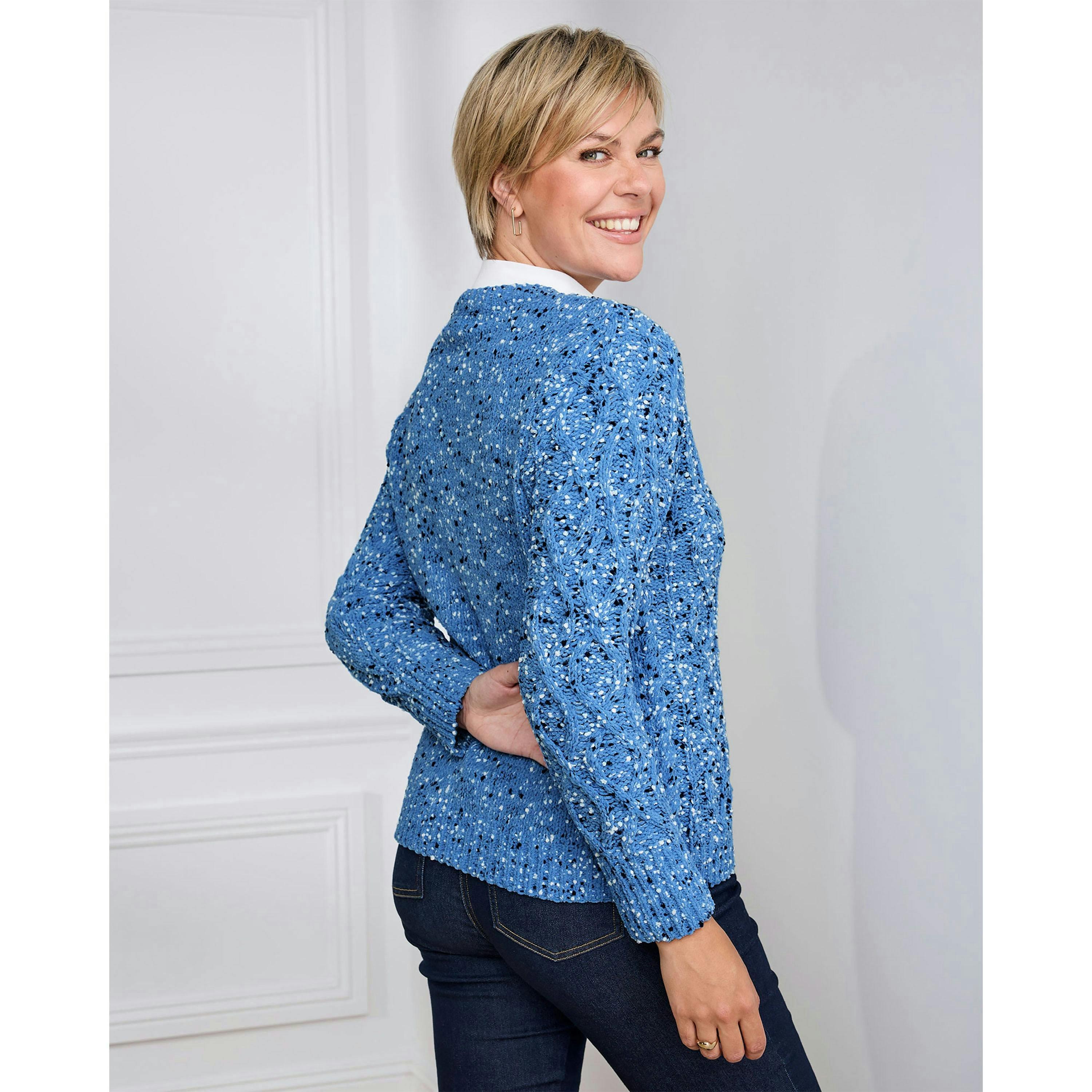 Cotton Traders Chenille Crew Neck Cardigan , view 3 of 3