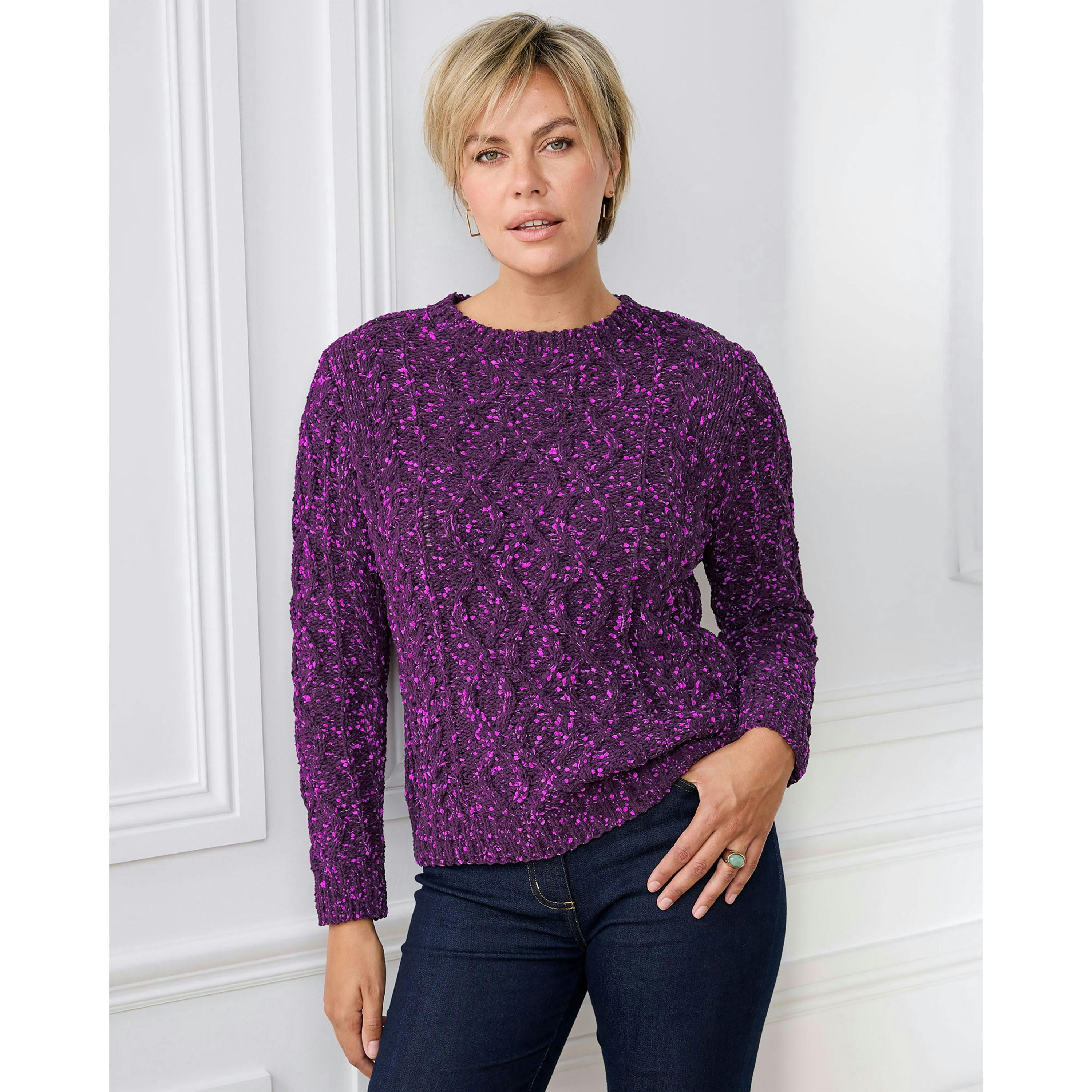 Cotton Traders Chenille Crew Neck Jumper , view 2 of 3