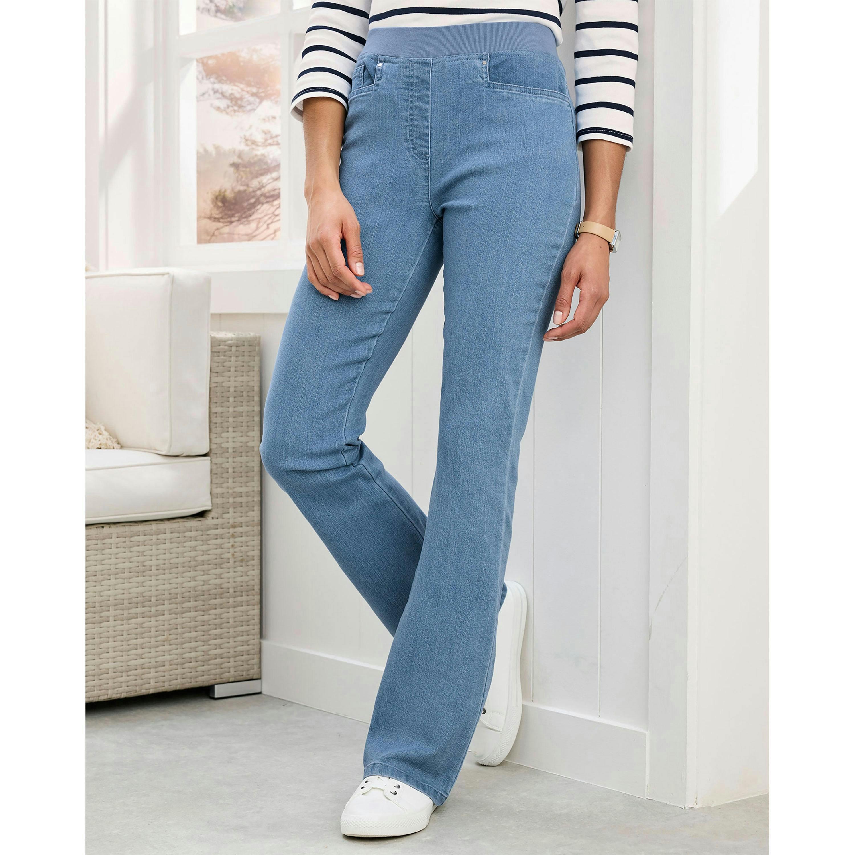 Cotton Traders Premium Pull On Bootcut Jeans , view 2 of 3
