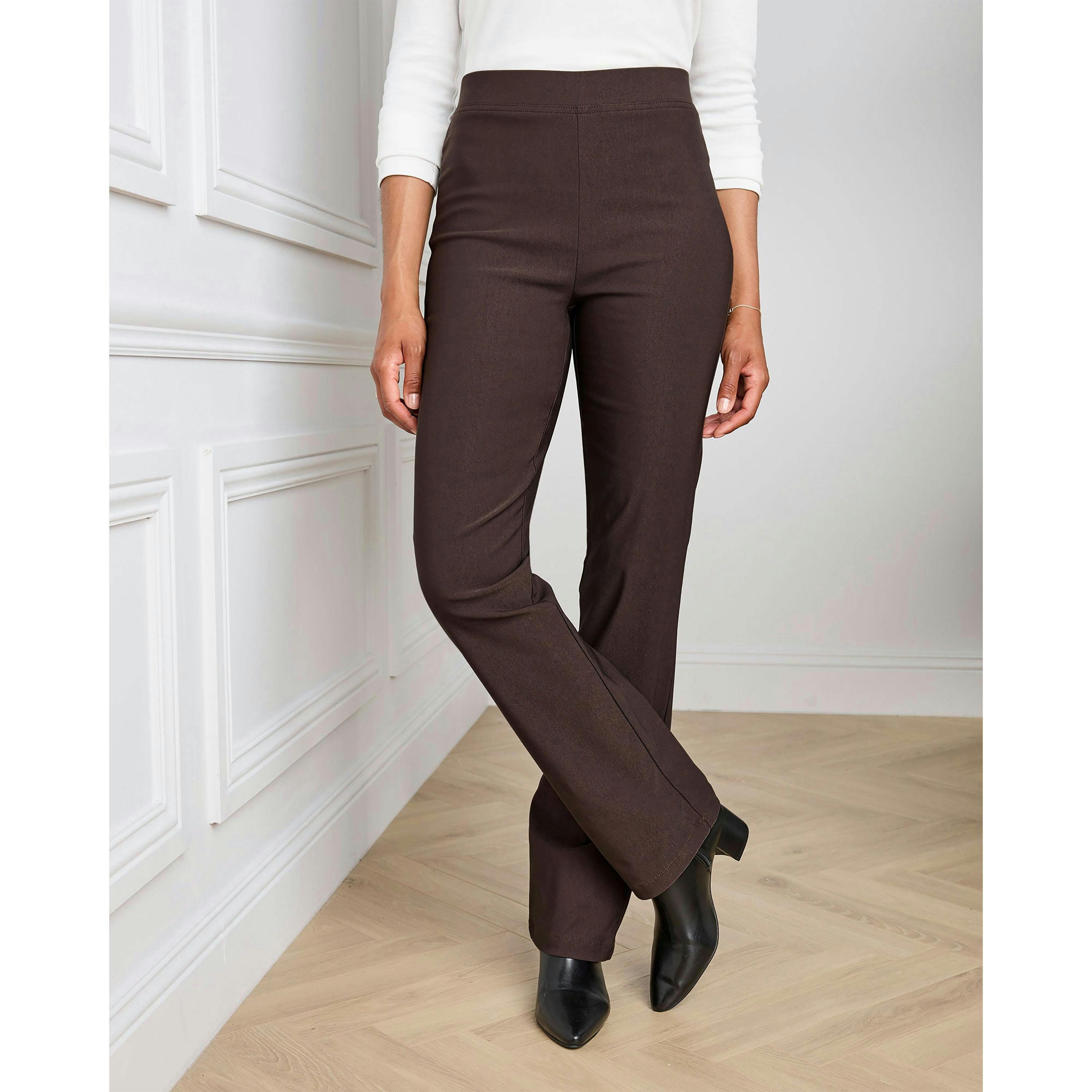 Cotton Traders Super Stretchy Straight Leg Pull On Cosy Trousers , view 2 of 3