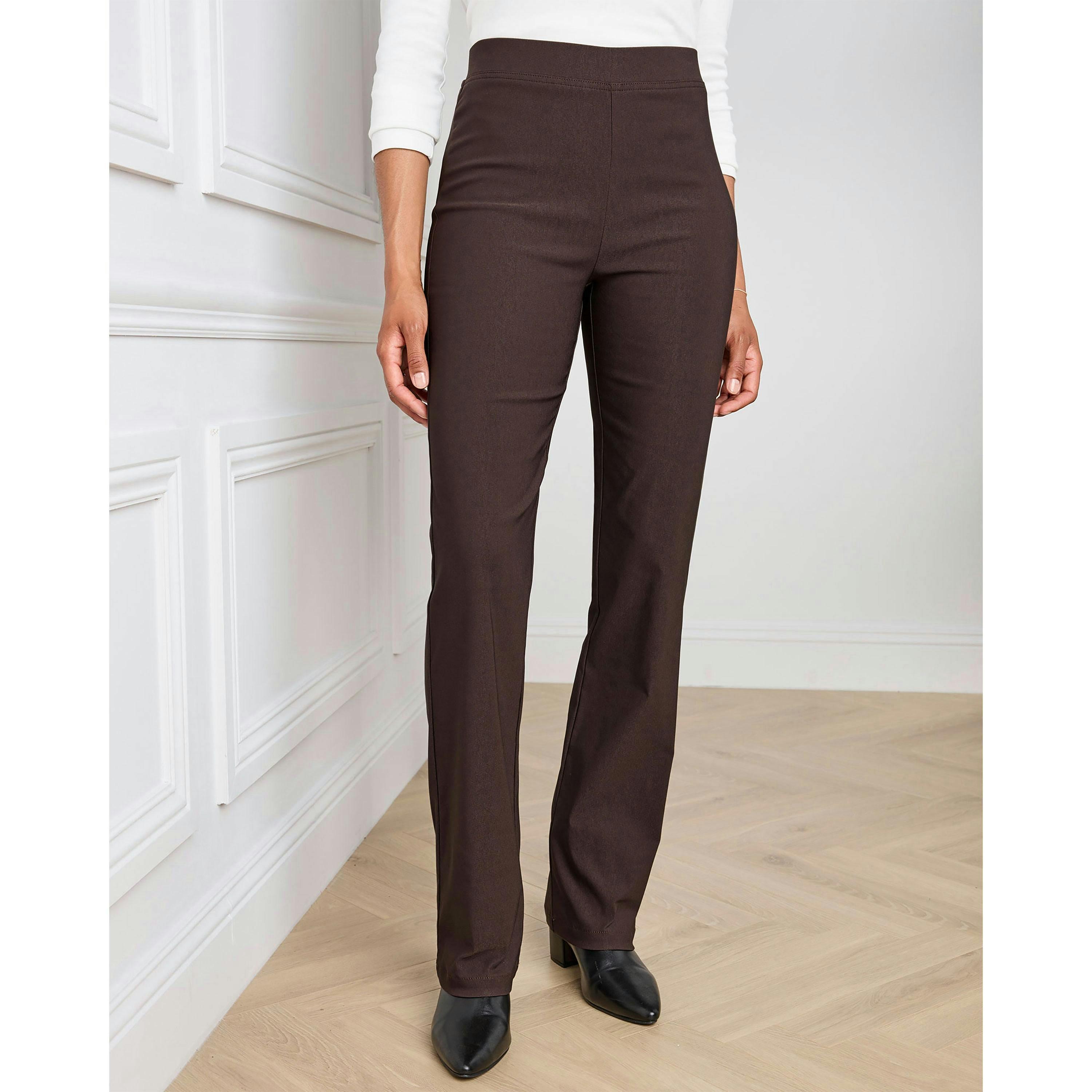 Cotton Traders Super Stretchy Straight Leg Pull On Cosy Trousers , view 3 of 3