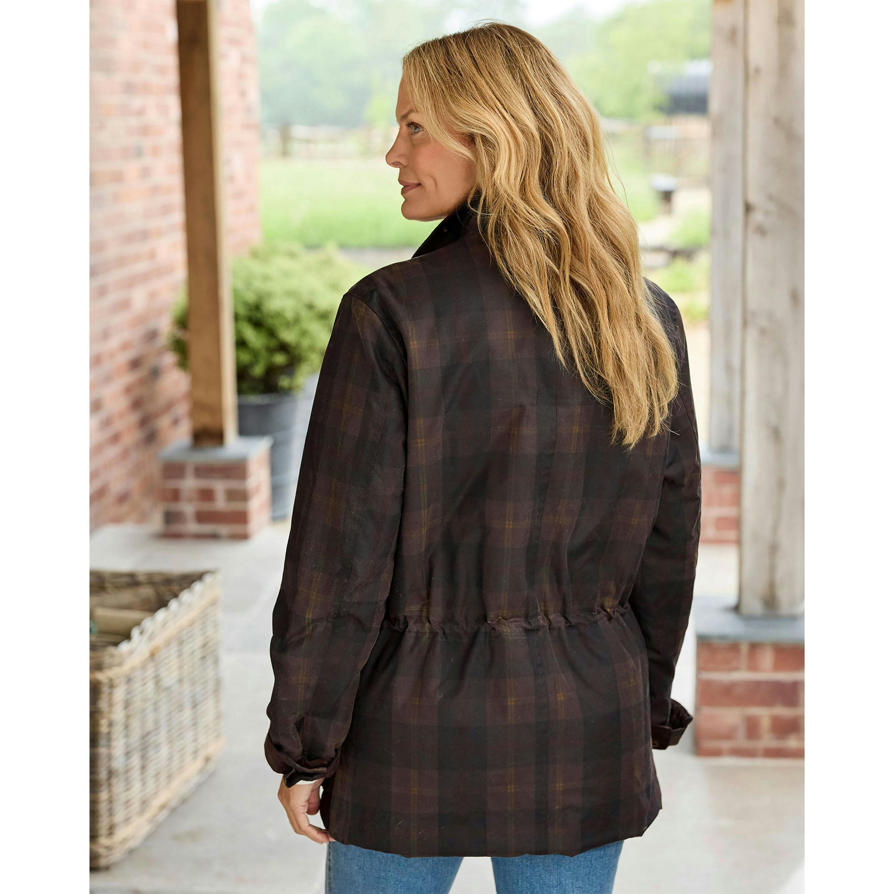 Cotton Traders Checked Wax Jacket , view 2 of 3