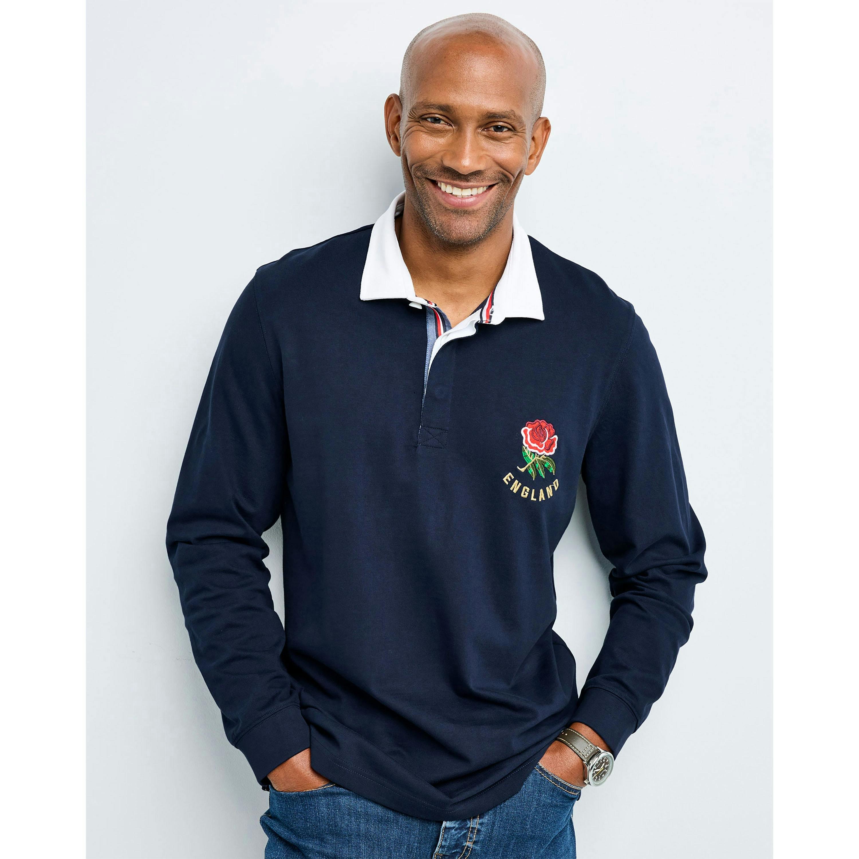 Cotton Traders England Classic Long Sleeve Rugby Shirt , view 2 of 3