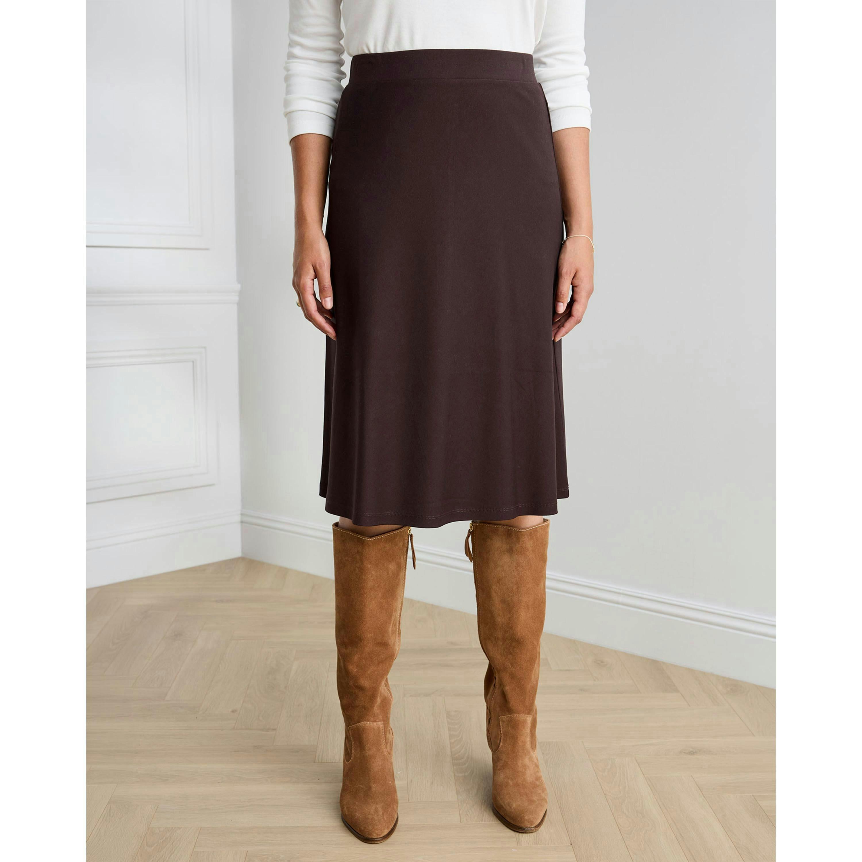 Cotton Traders Pull On Jersey Midi Skirt , view 2 of 3