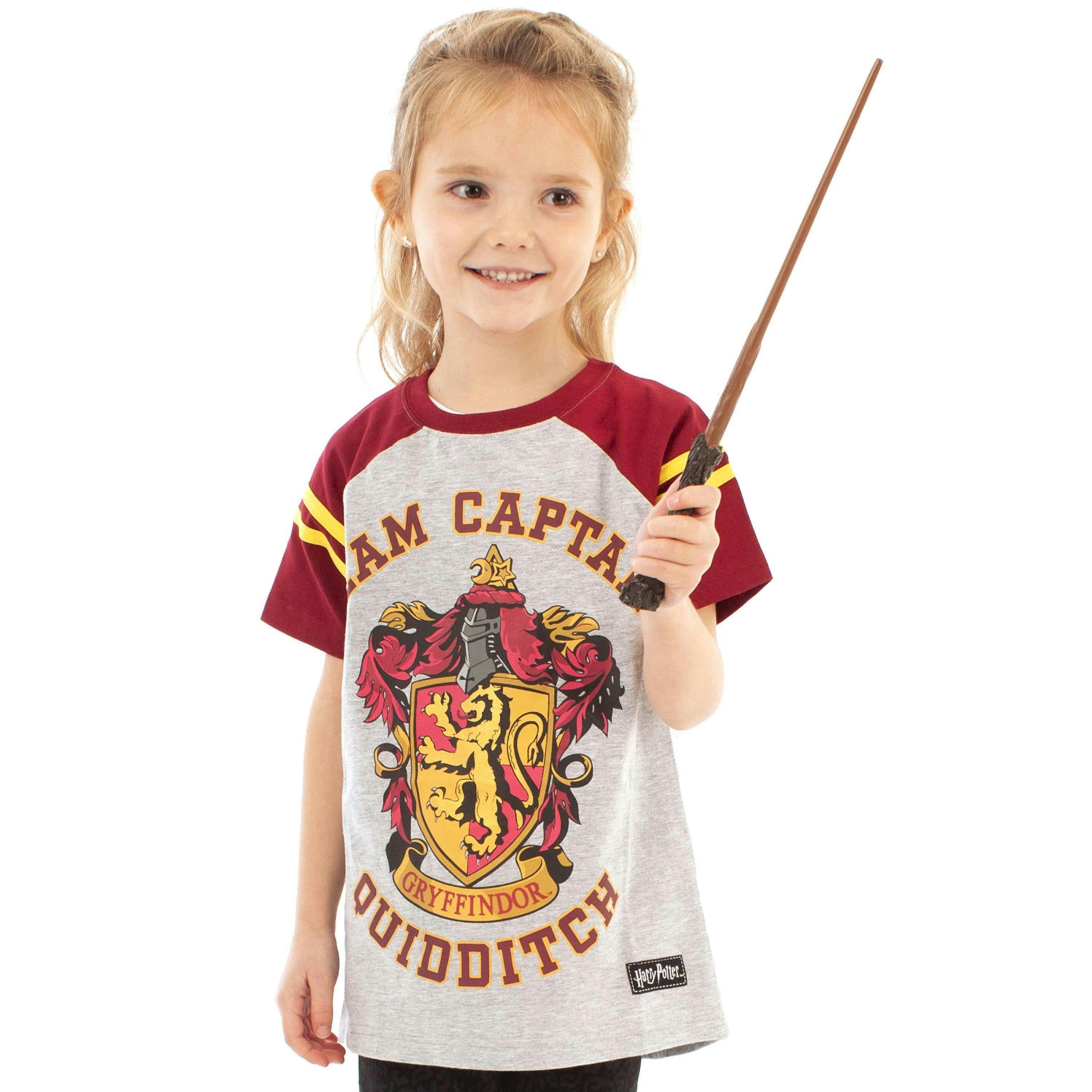 Harry Potter Girls Grey Gryffindor House Crest Short Sleeved T-Shirt by Vanilla Underground , view 1 of 1