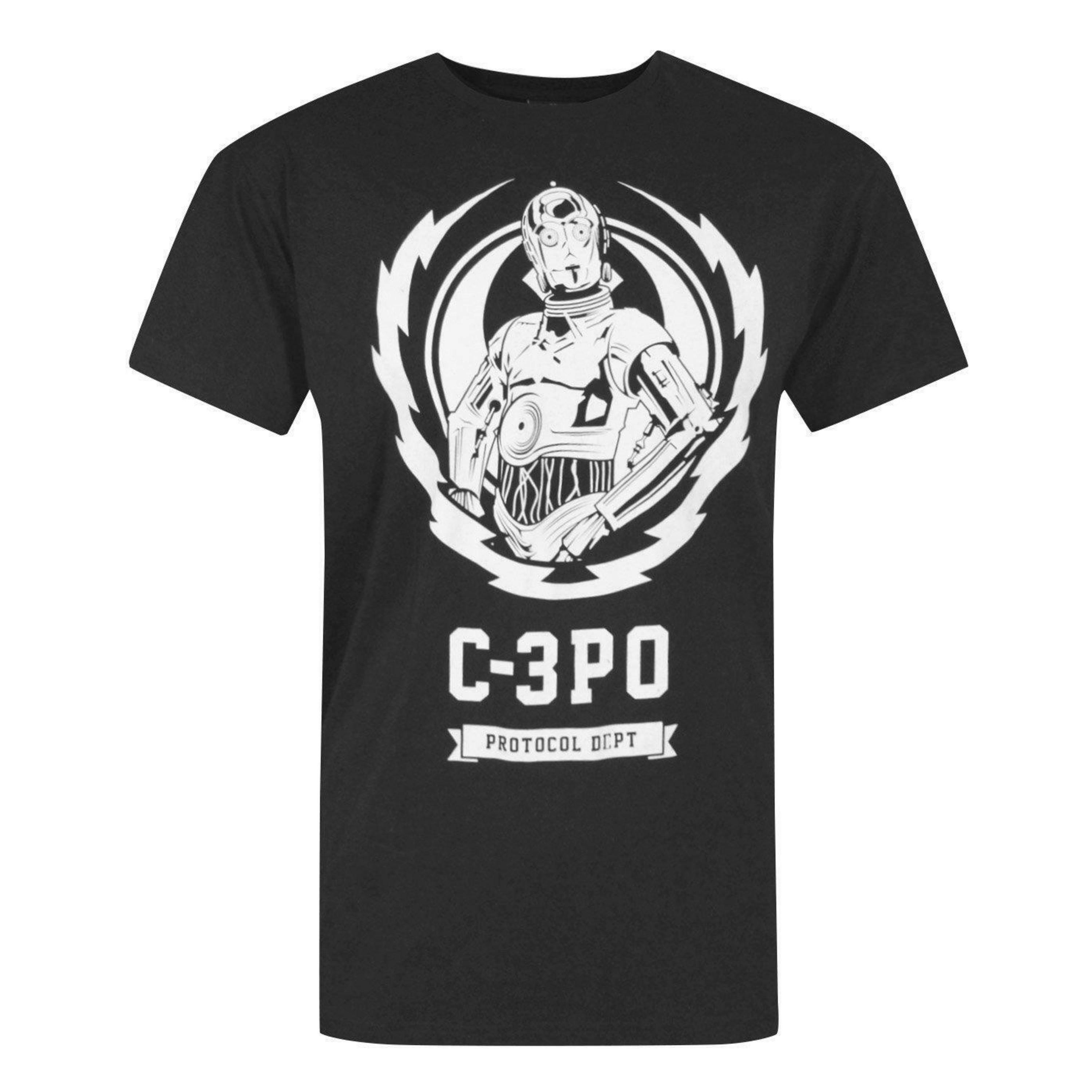 Star Wars Mens Black C3Po Short Sleeved T-Shirt by Vanilla Underground , view 1 of 1