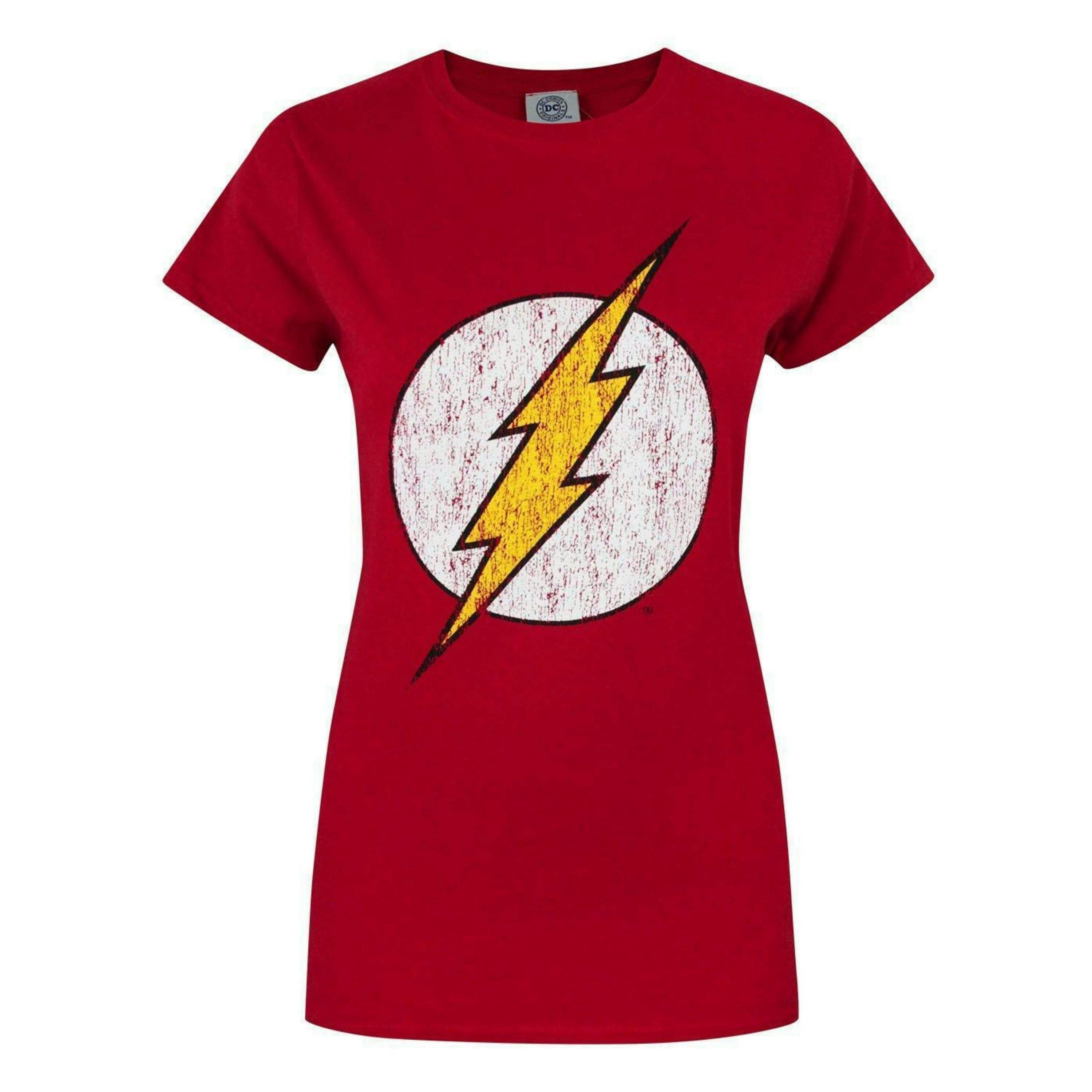 DC Comics Womens Red Flash Logo Short Sleeved T-Shirt by Vanilla Underground , view 1 of 1