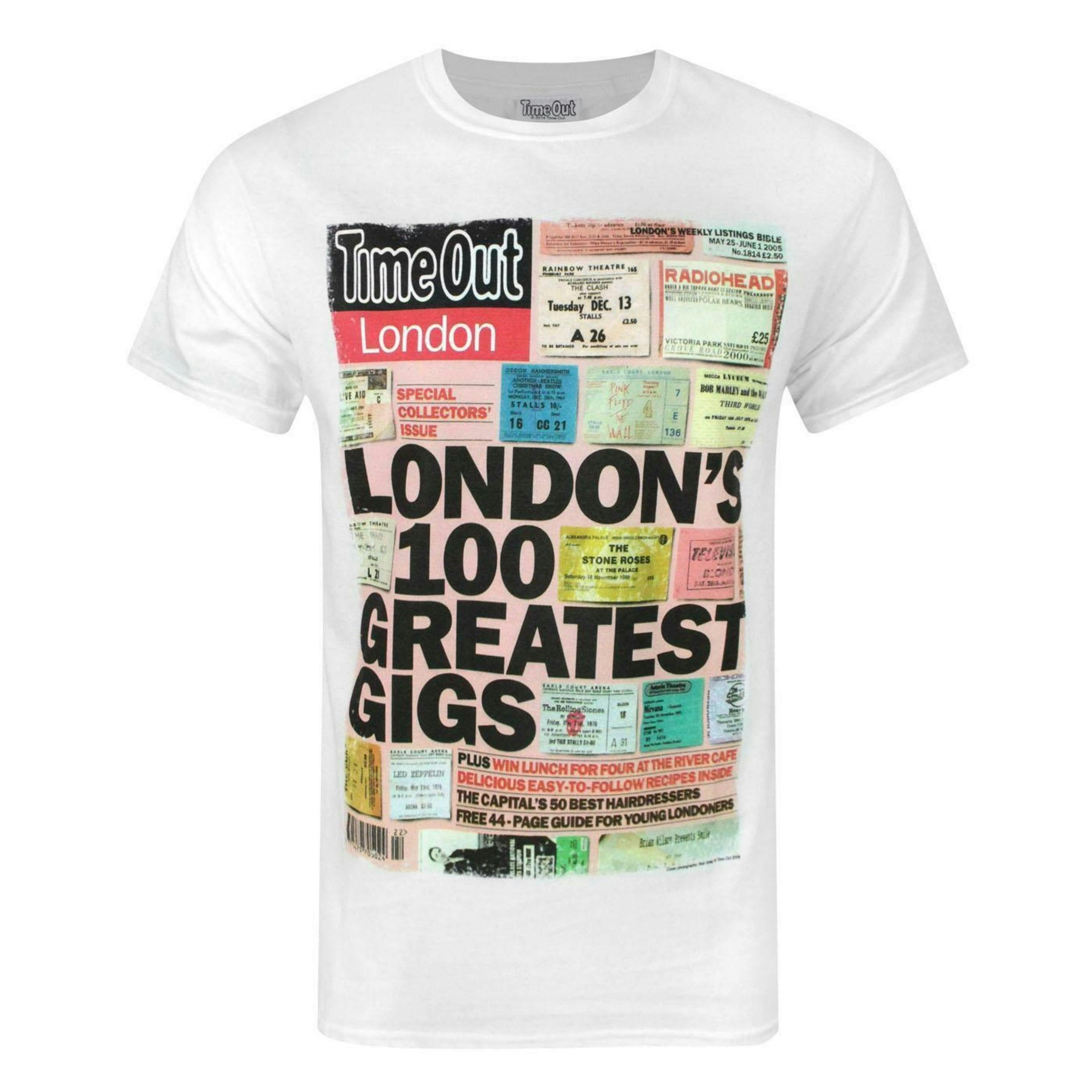 Time Out Mens White Magazine Cover Print Short Sleeved T-Shirt by Vanilla Underground , view 1 of 1