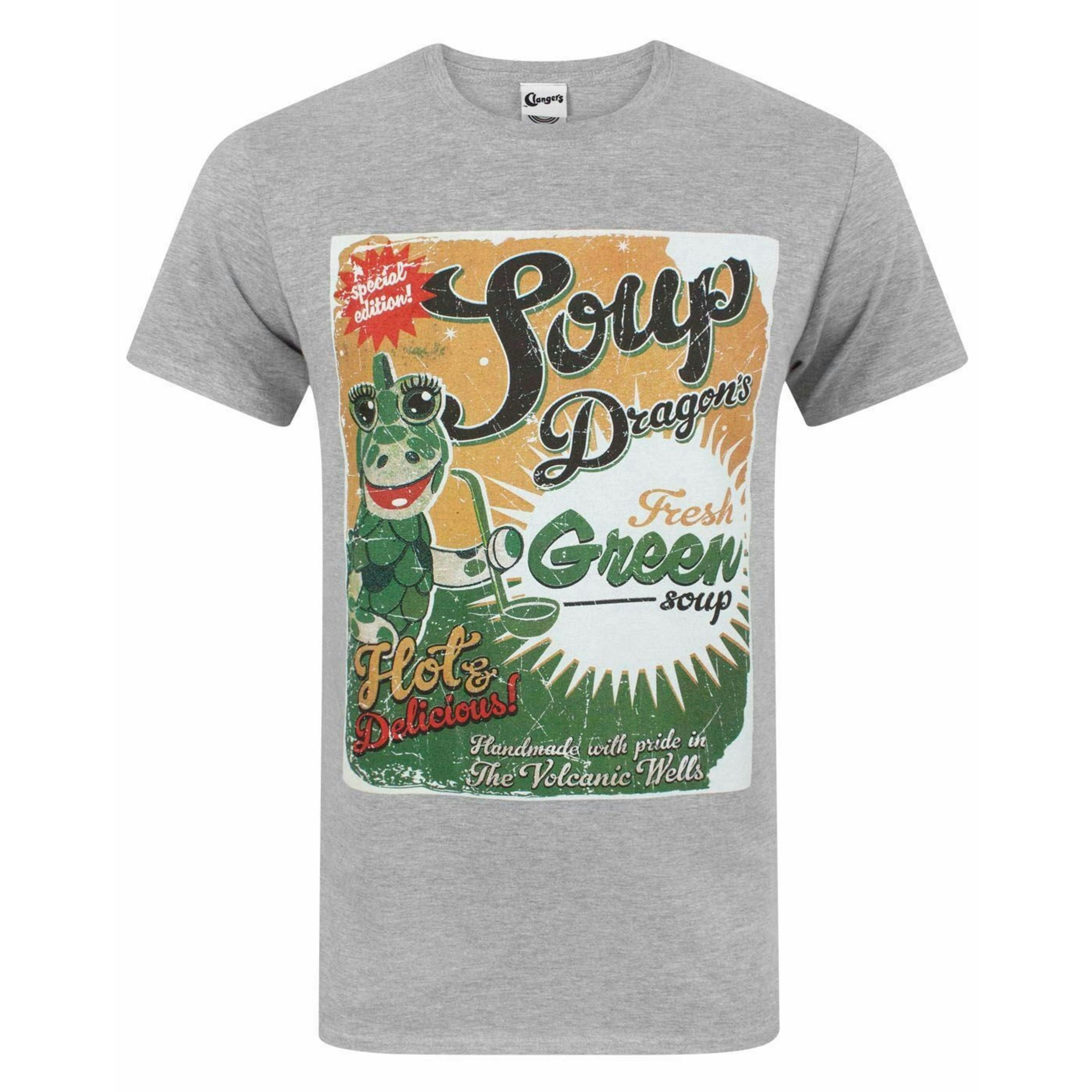 Clangers Mens Grey Soup Dragon Short Sleeved T-Shirt by Vanilla Underground , view 1 of 1