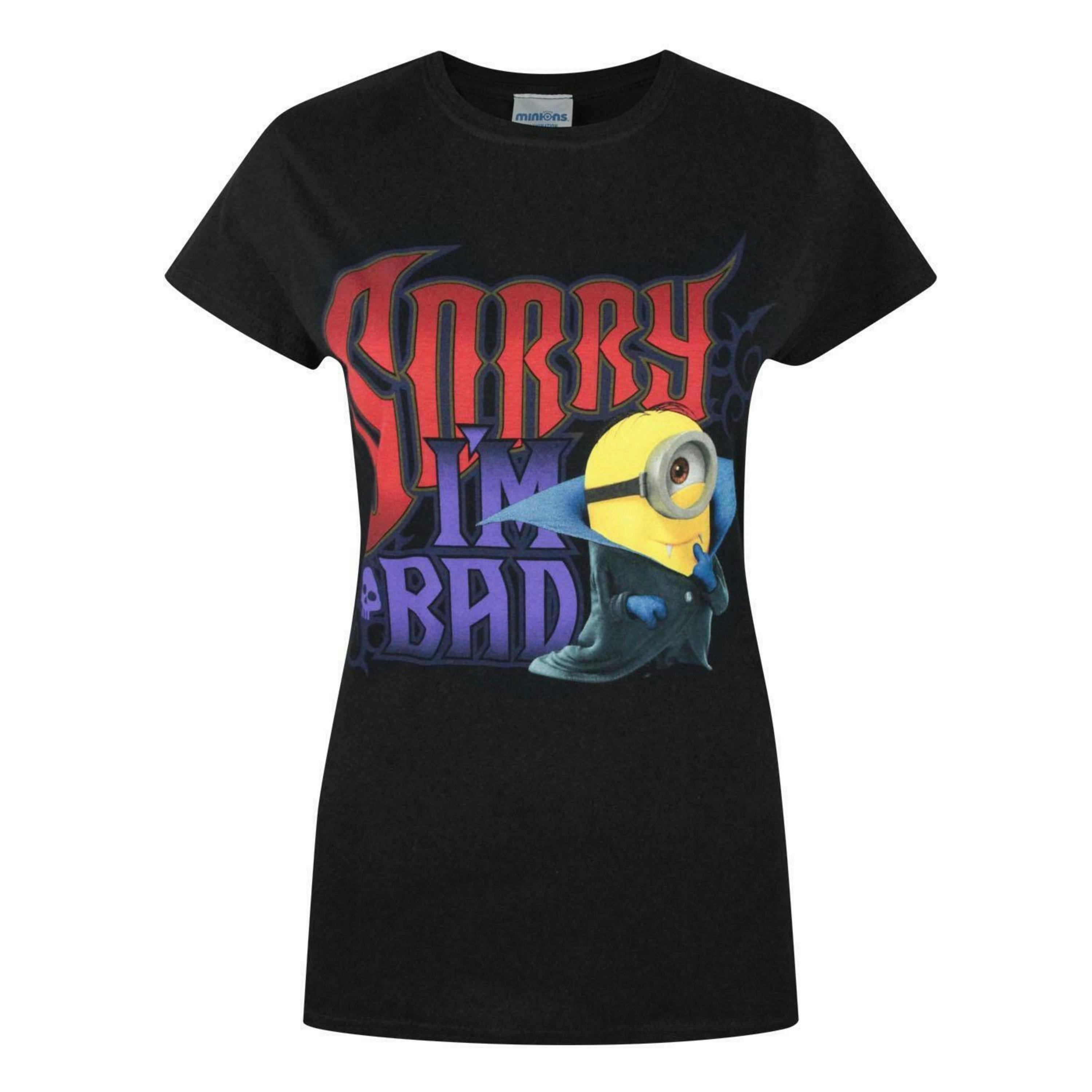 Despicable Me Womens Black Dracula Minion Short Sleeved T-Shirt by Vanilla Underground , view 1 of 1