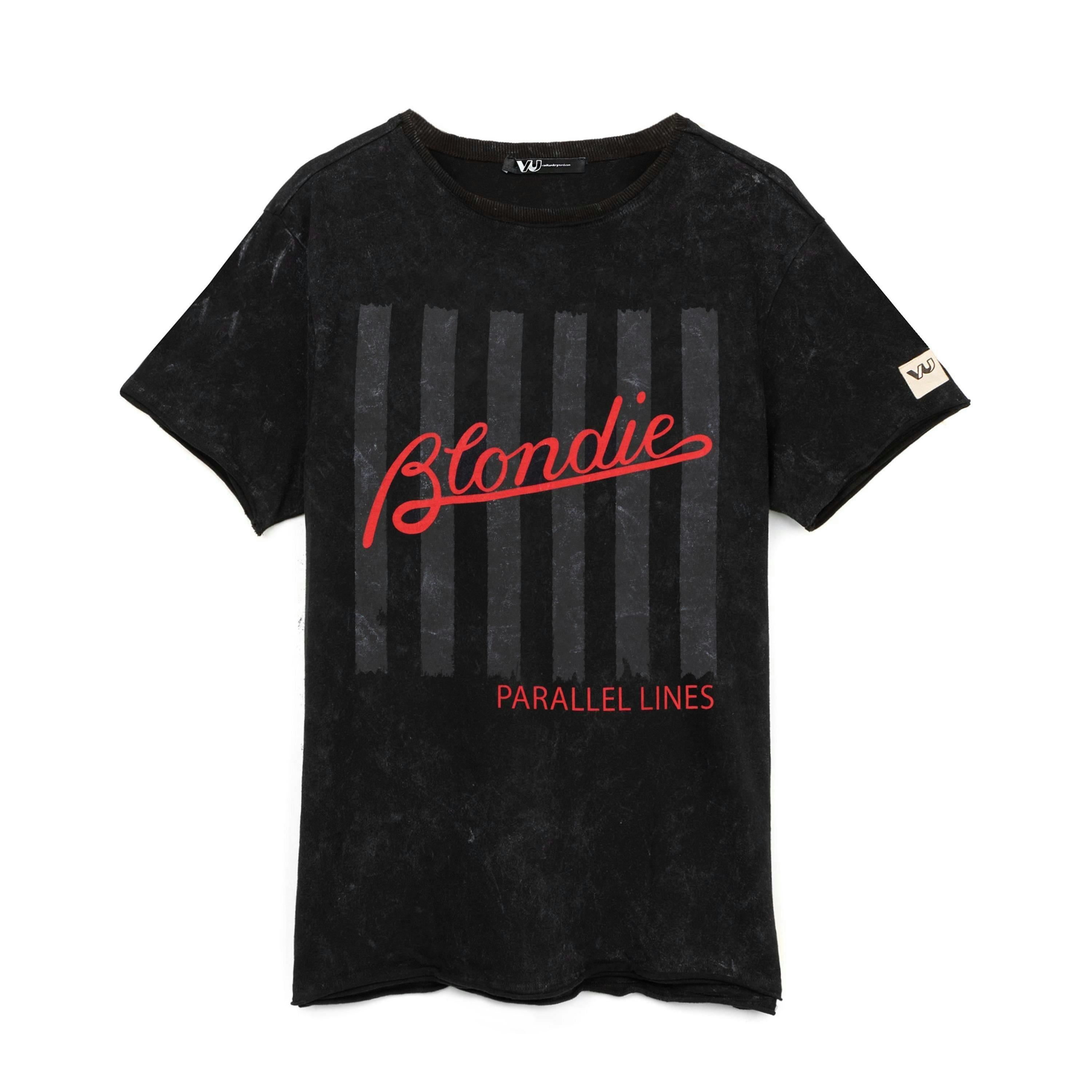 Blondie Mens Black Band Logo Short Sleeved T-Shirt by Vanilla Underground , view 1 of 1