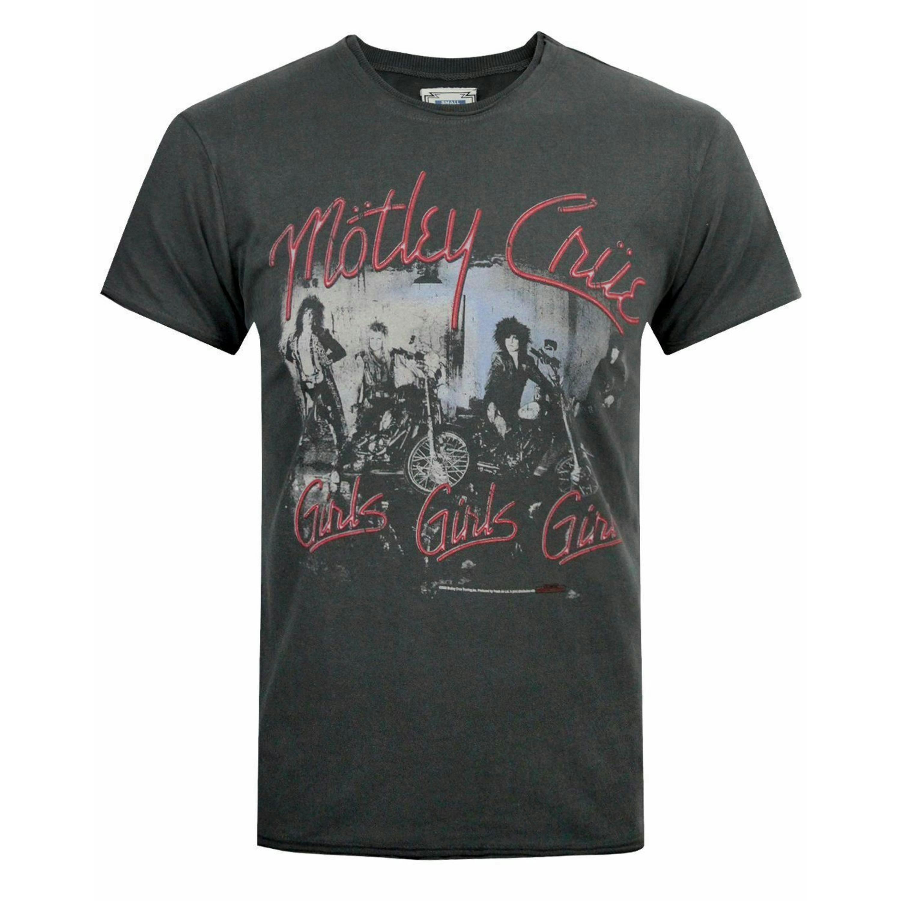 Amplified Clothing Mens Grey Motley Crue Short Sleeved T-Shirt by Vanilla Underground , view 1 of 1