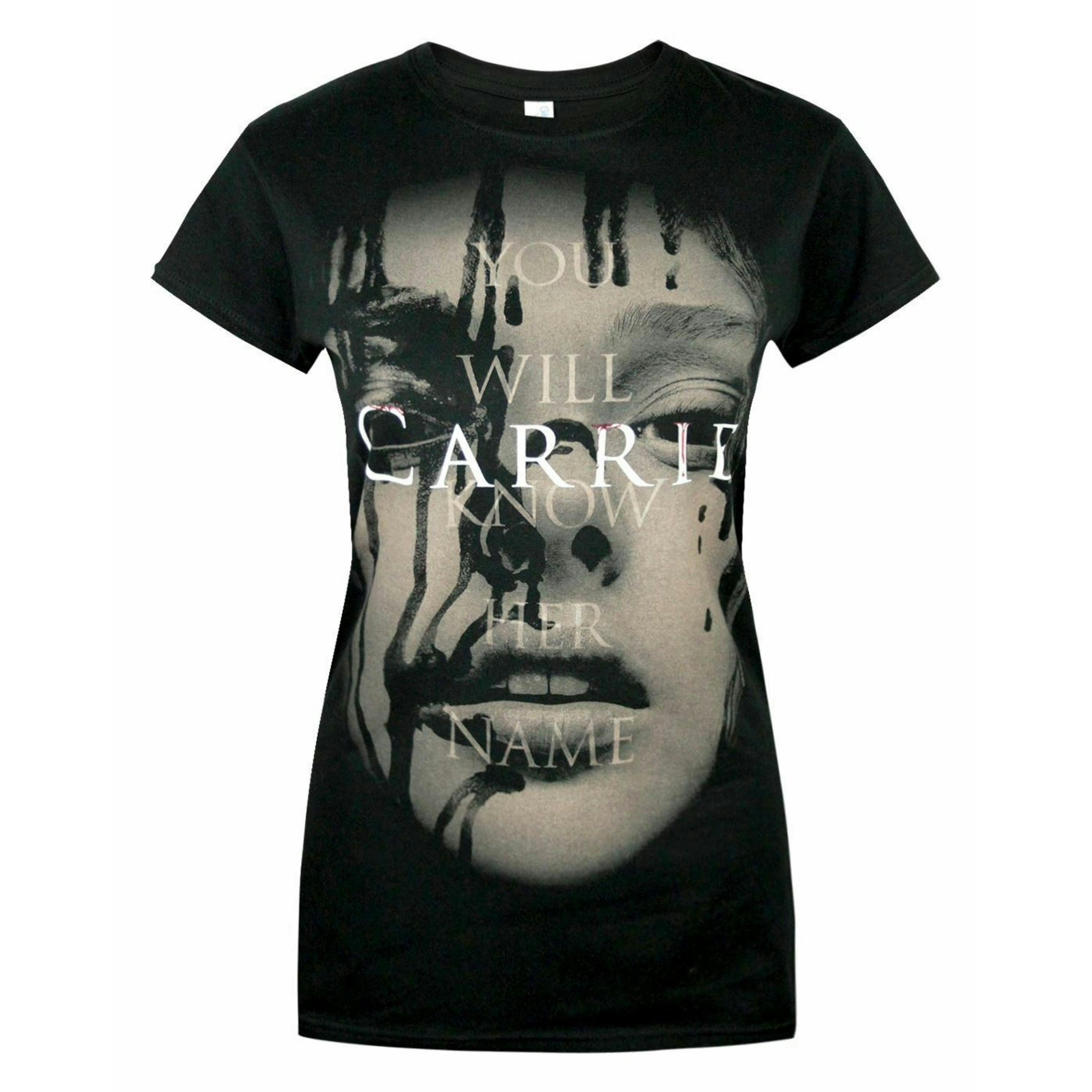 Carrie Womens Black Character Short Sleeved T-Shirt by Vanilla Underground , view 1 of 1