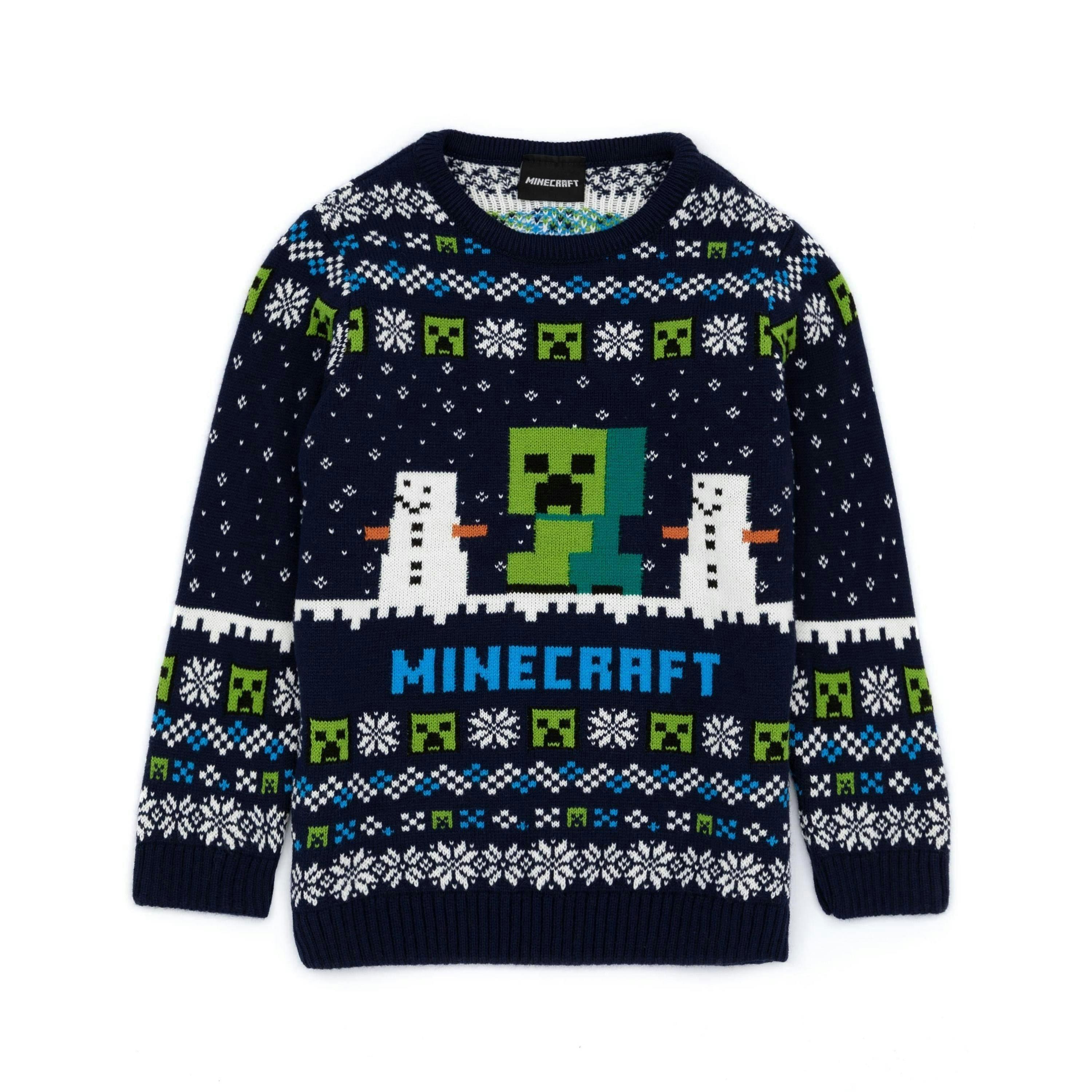 Minecraft Boys Blue Creeper Christmas Jumper [dis] by Vanilla Underground , view 1 of 1