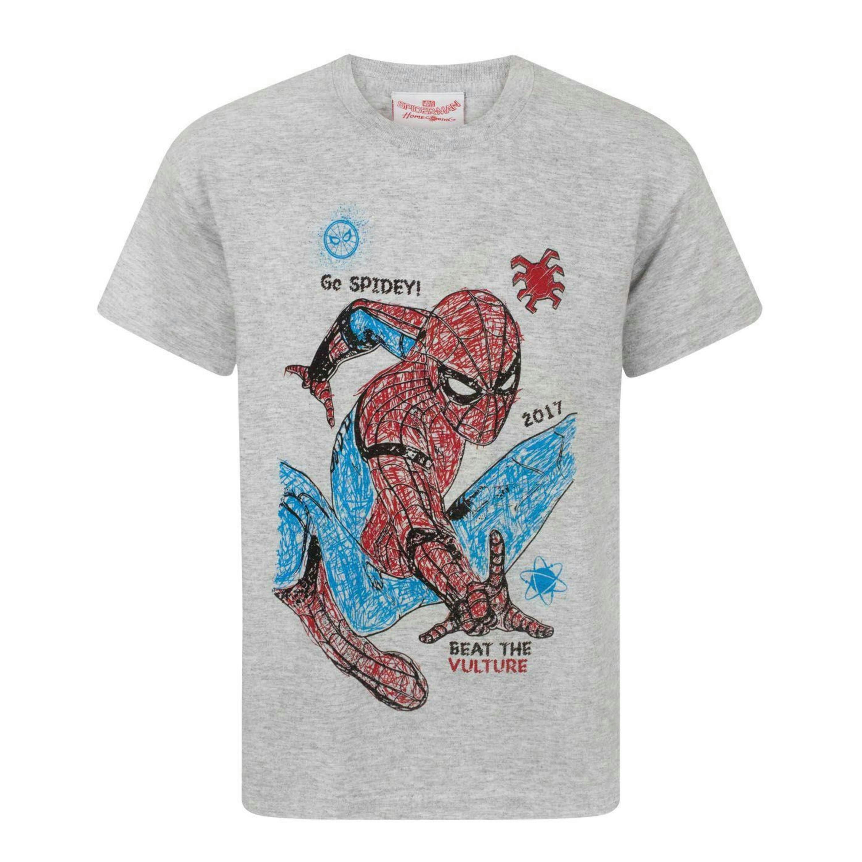 Marvel Boys Grey Spider-Man Short Sleeved T-Shirt by Vanilla Underground , view 1 of 1