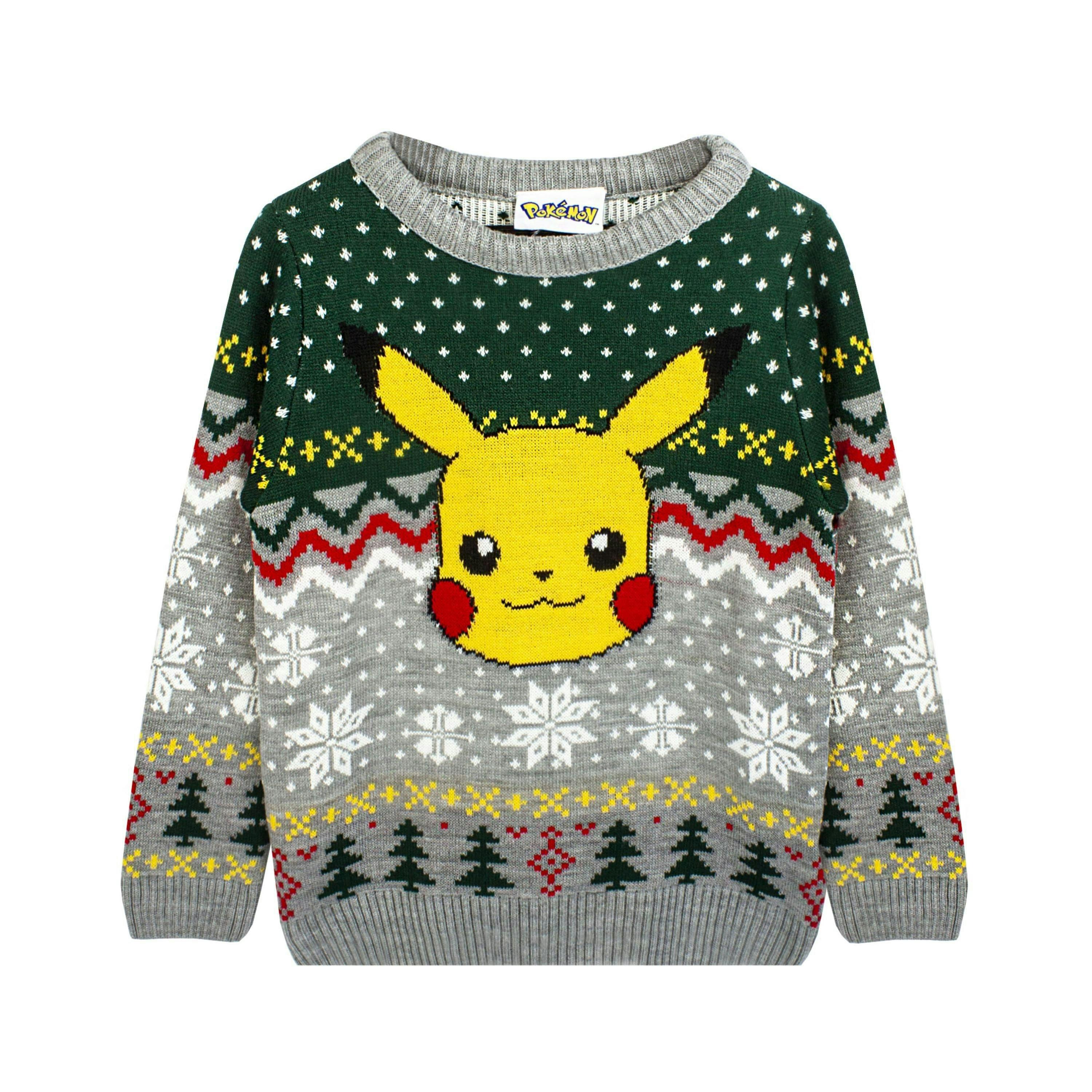 Pokemon Boys Grey Pikachu Christmas Jumper by Vanilla Underground , view 1 of 1