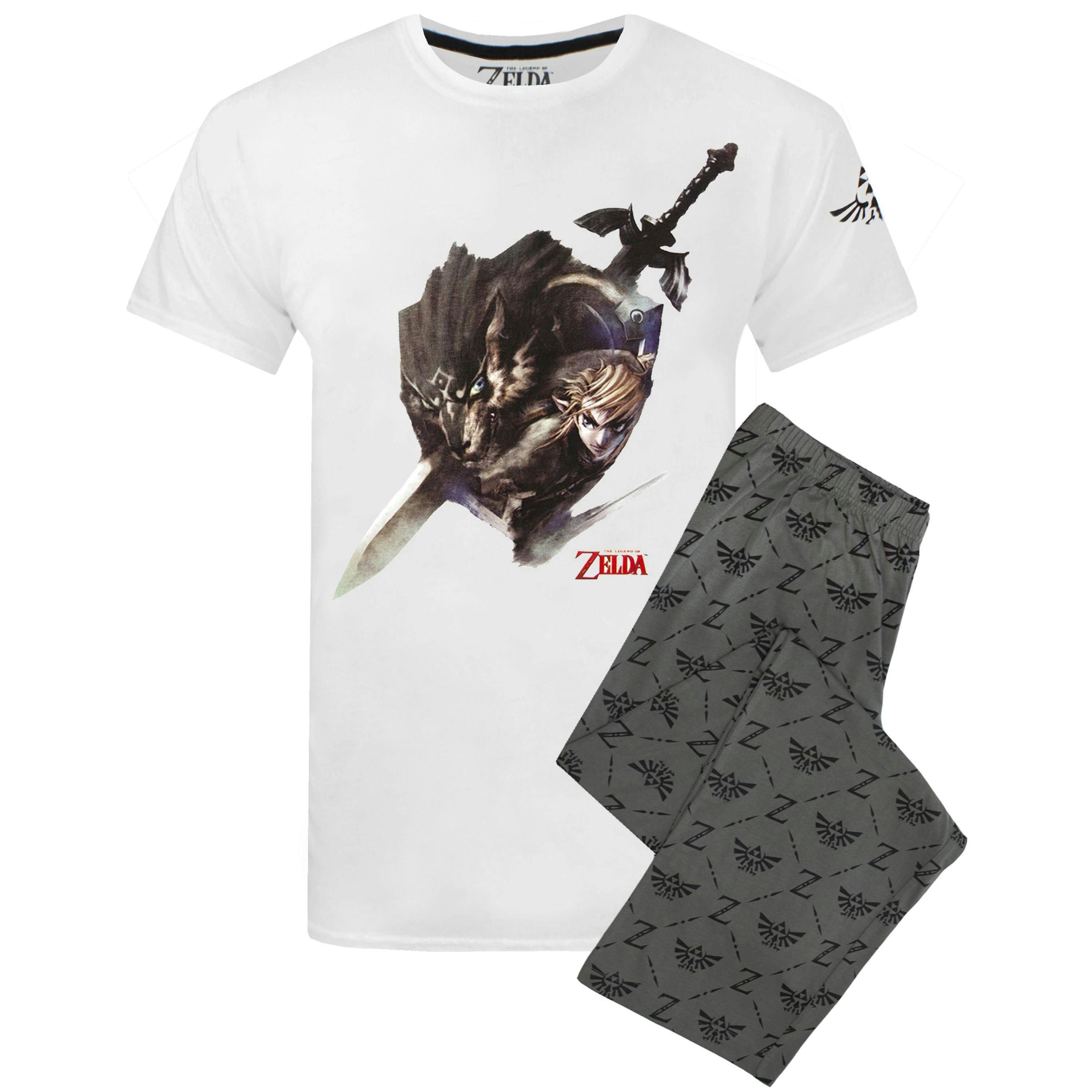 Nintendo Mens White Zelda Short Sleeve Long Leg Pyjama Set by Vanilla Underground , view 1 of 1