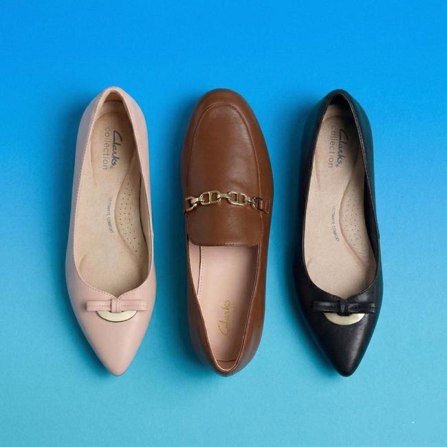 Women's Flats & Loafers in black, tan, and light beige