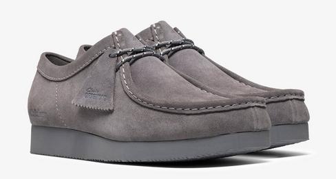 Grey suede Wallabee Lite shoes