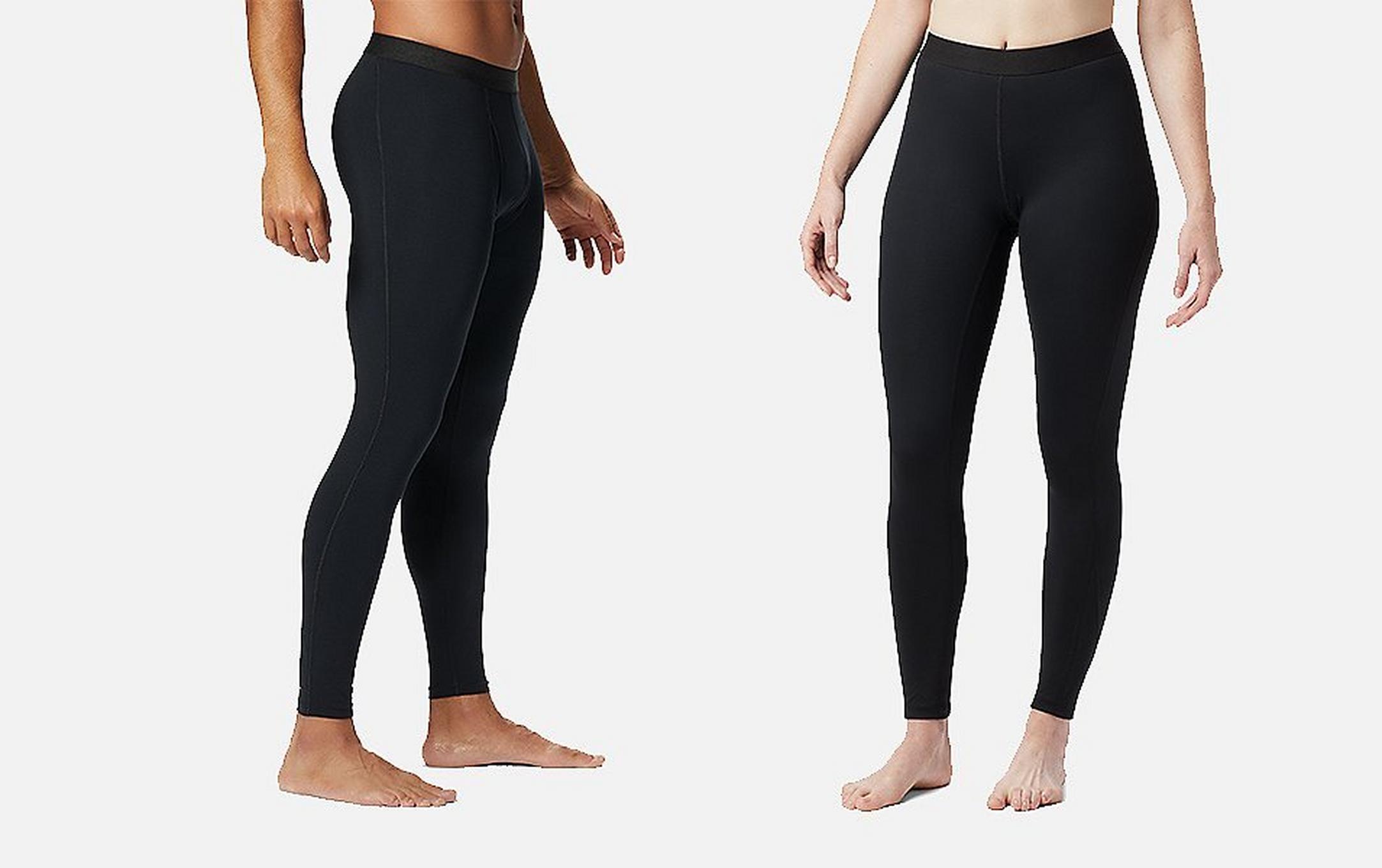 Two people wearing Warm Baselayer Tights.