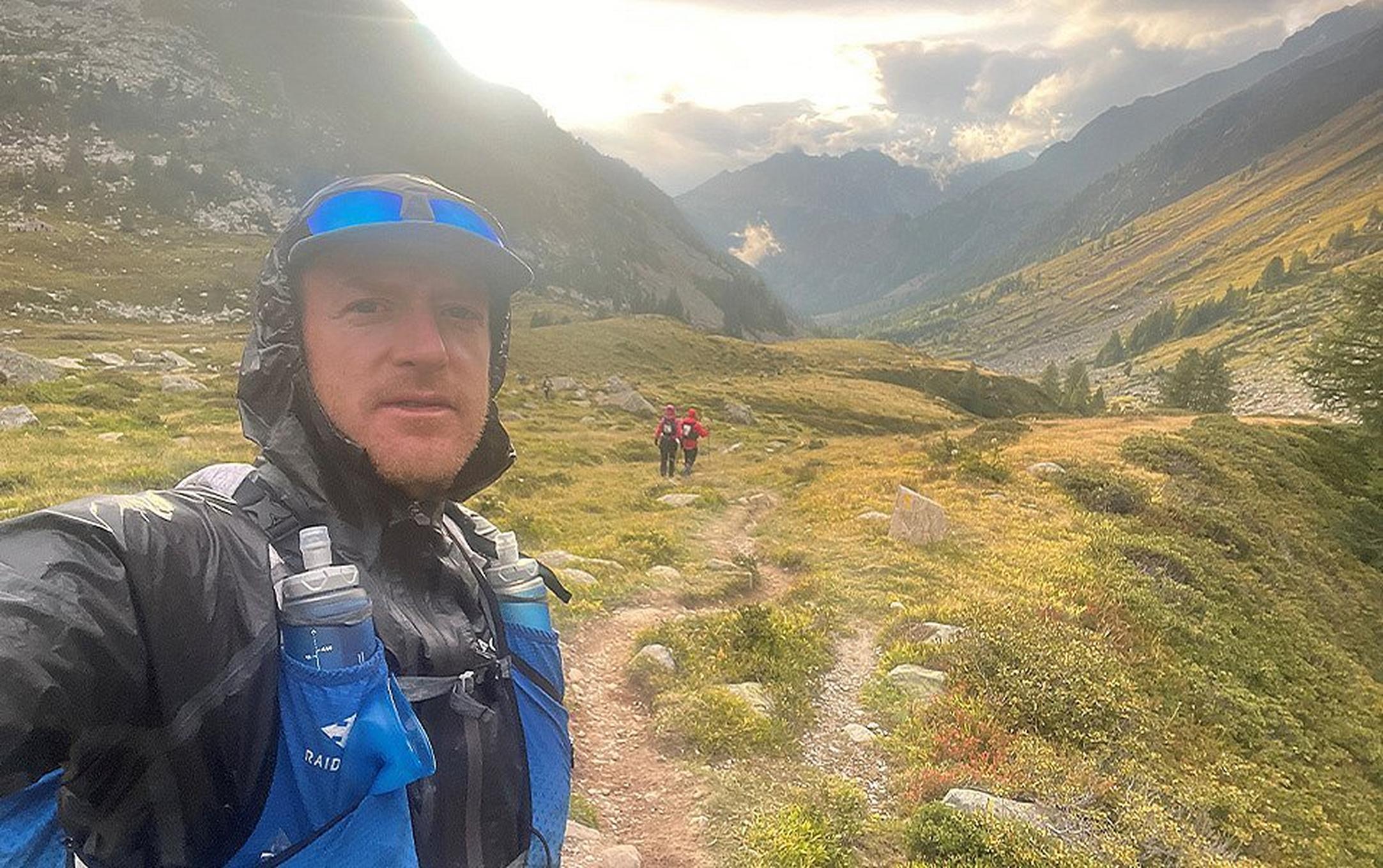 Columbia Sportswear running ambassador Willie McBride poses for a quick selfie during the 200-mile Tor des Géants race in the Italian Alps.