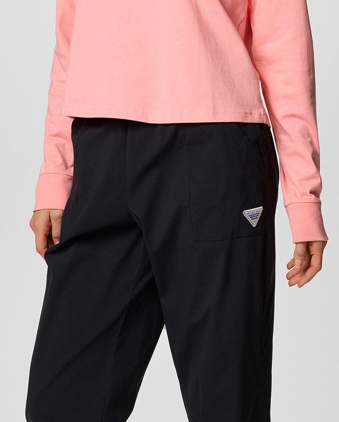 Waist-down image of navy PFG pants.