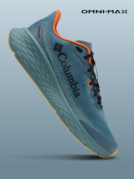 Gray shoe with orange trim
