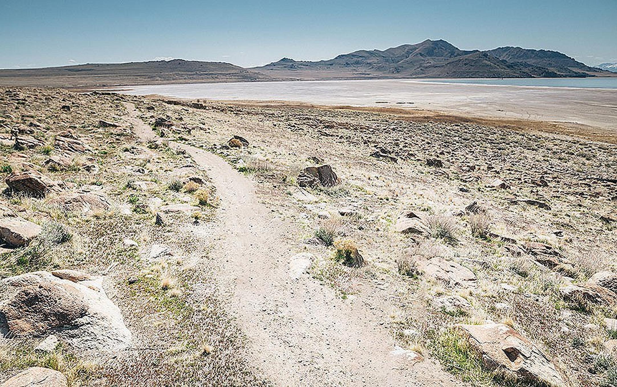 A path in a high desert plain.