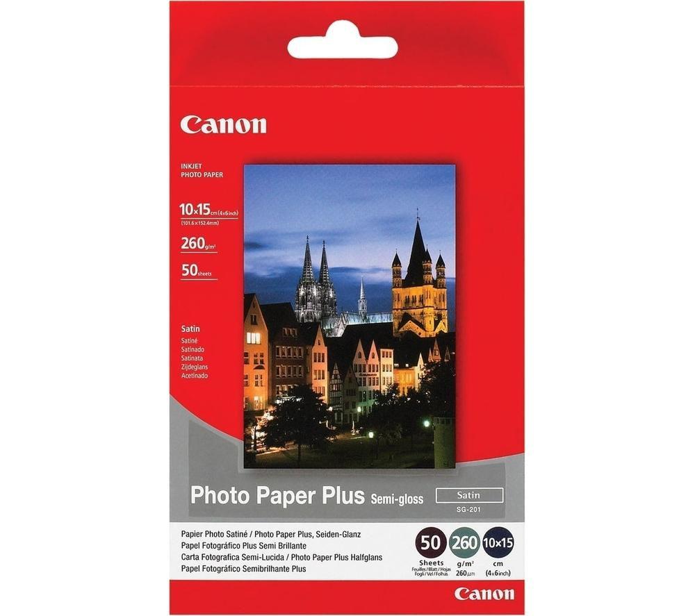 CANON SG-201 100 x 150 mm Semi-Gloss Satin Photo Paper Plus - 50 Sheets
