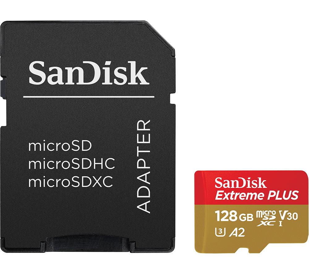 SANDISK Extreme Plus Class 10 microSDXC Memory Card - 128 GB