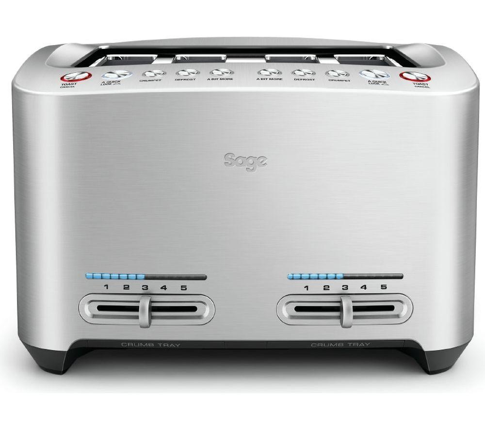 SAGE BTA845UK Smart 4-Slice Toaster - Silver
