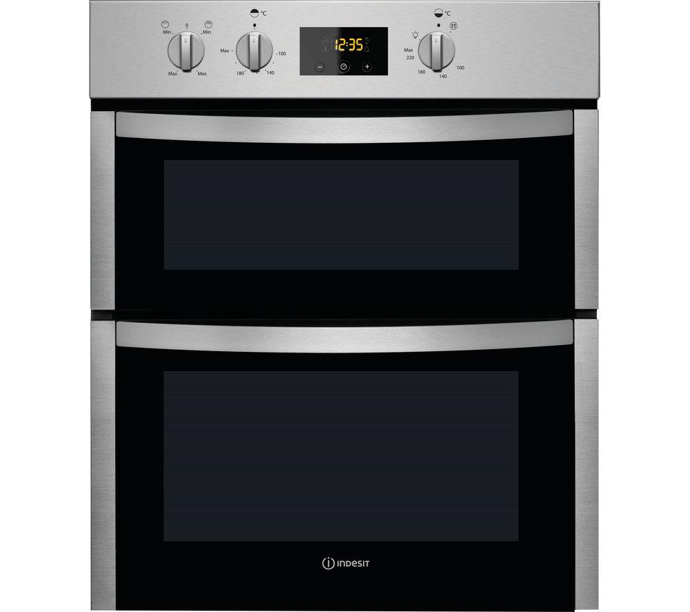 INDESIT Aria DDU 5340 C IX Electric Built-under Double Oven - Stainless Steel, Stainless Steel