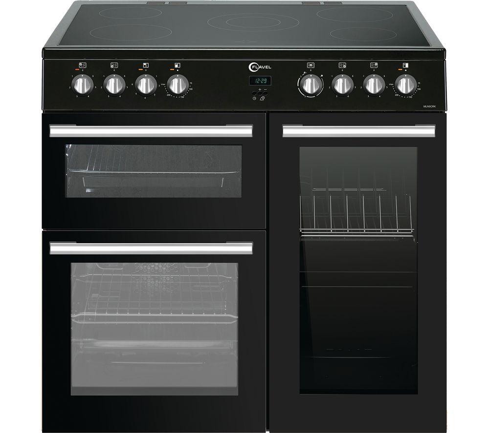 FLAVEL MLN9CRK 90 cm Electric Ceramic Range Cooker - Black, Black