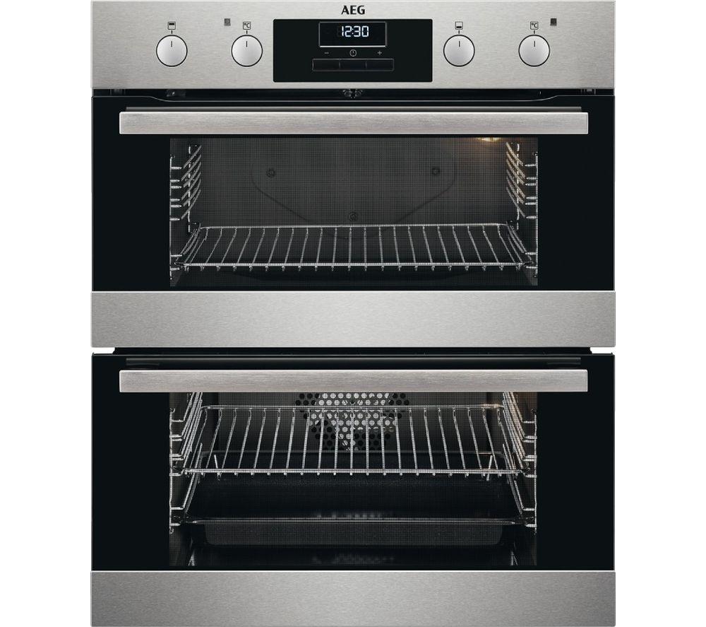 AEG SurroundCook DUB331110M Electric Built-under Double Oven - Stainless Steel, Stainless Steel