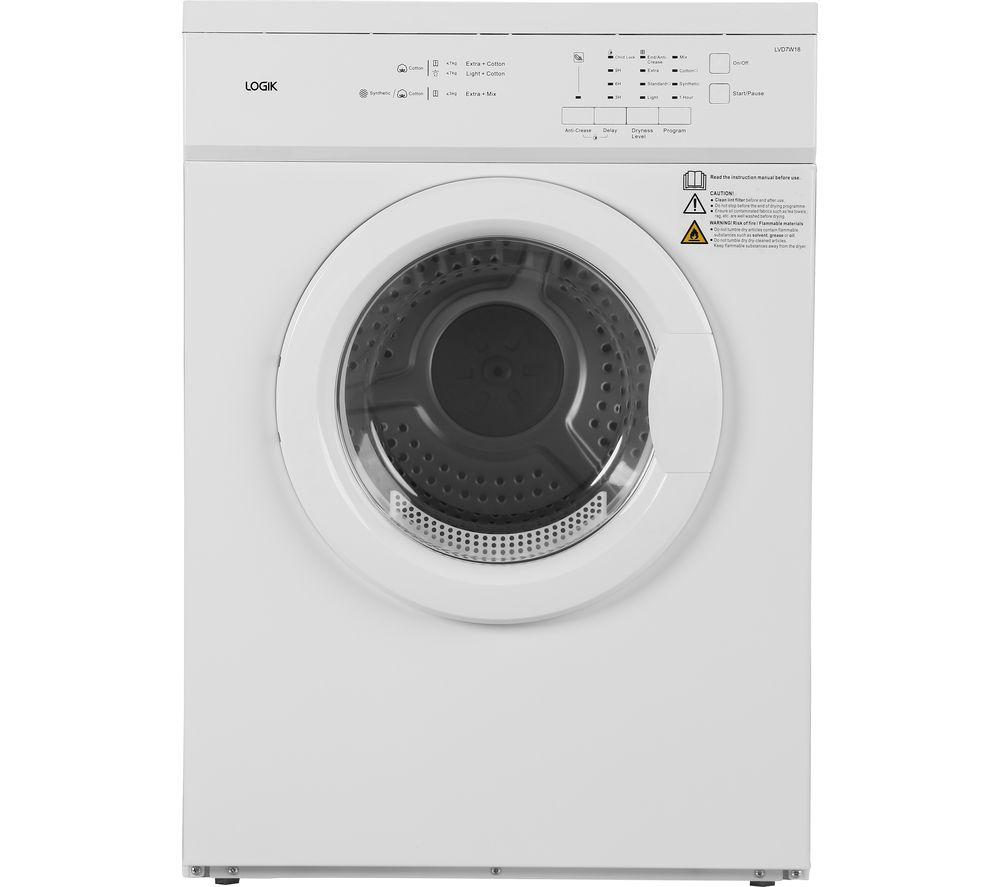 LOGIK LVD7W18 7 kg Vented Tumble Dryer - White, White
