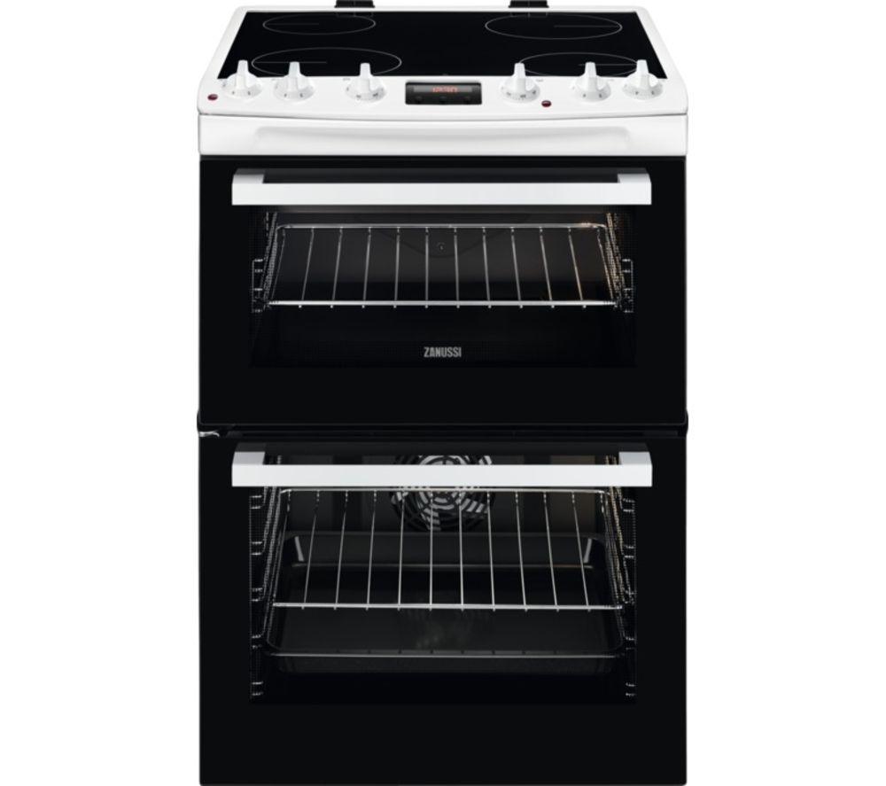 ZANUSSI ZCV66250WA 60 cm Electric Cooker - Black & White, Black,White