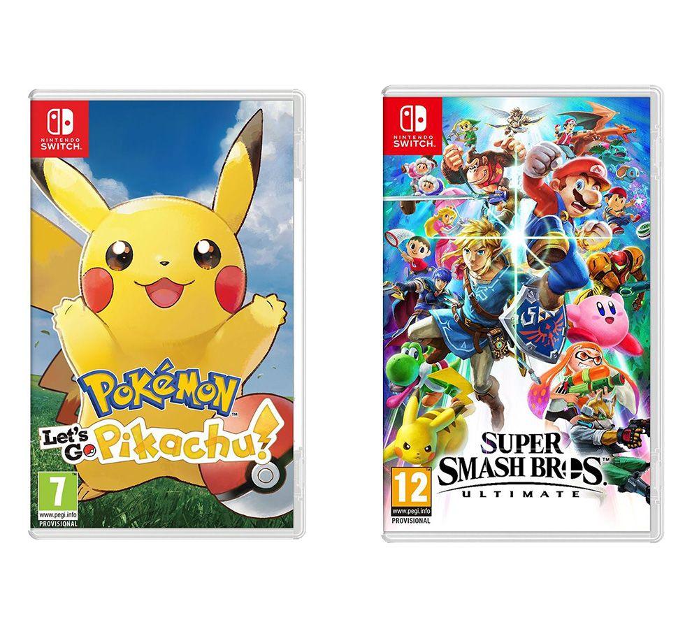 Buy Nintendo Switch Super Smash Bros Ultimate Pokemon Let S Go Pikachu Bundle Free Delivery Currys