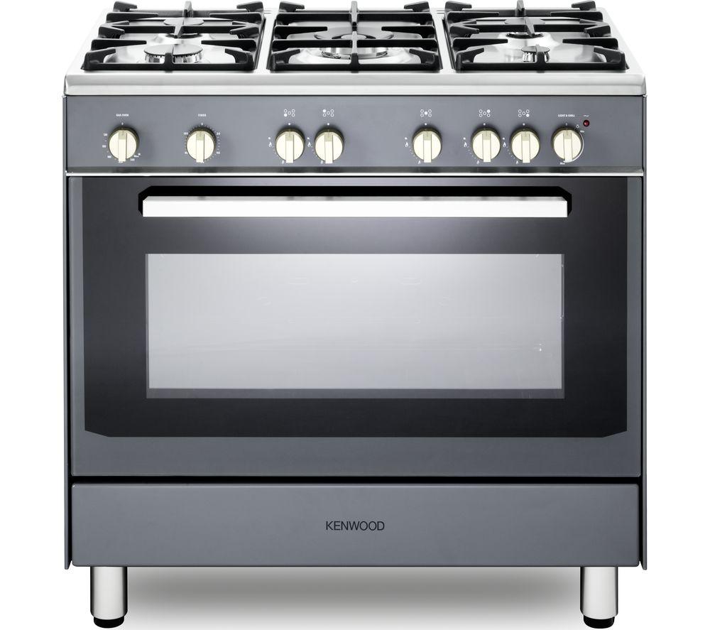 KENWOOD CK307G SL 90 cm Gas Range Cooker ? Grey & Chrome, Silver/Grey