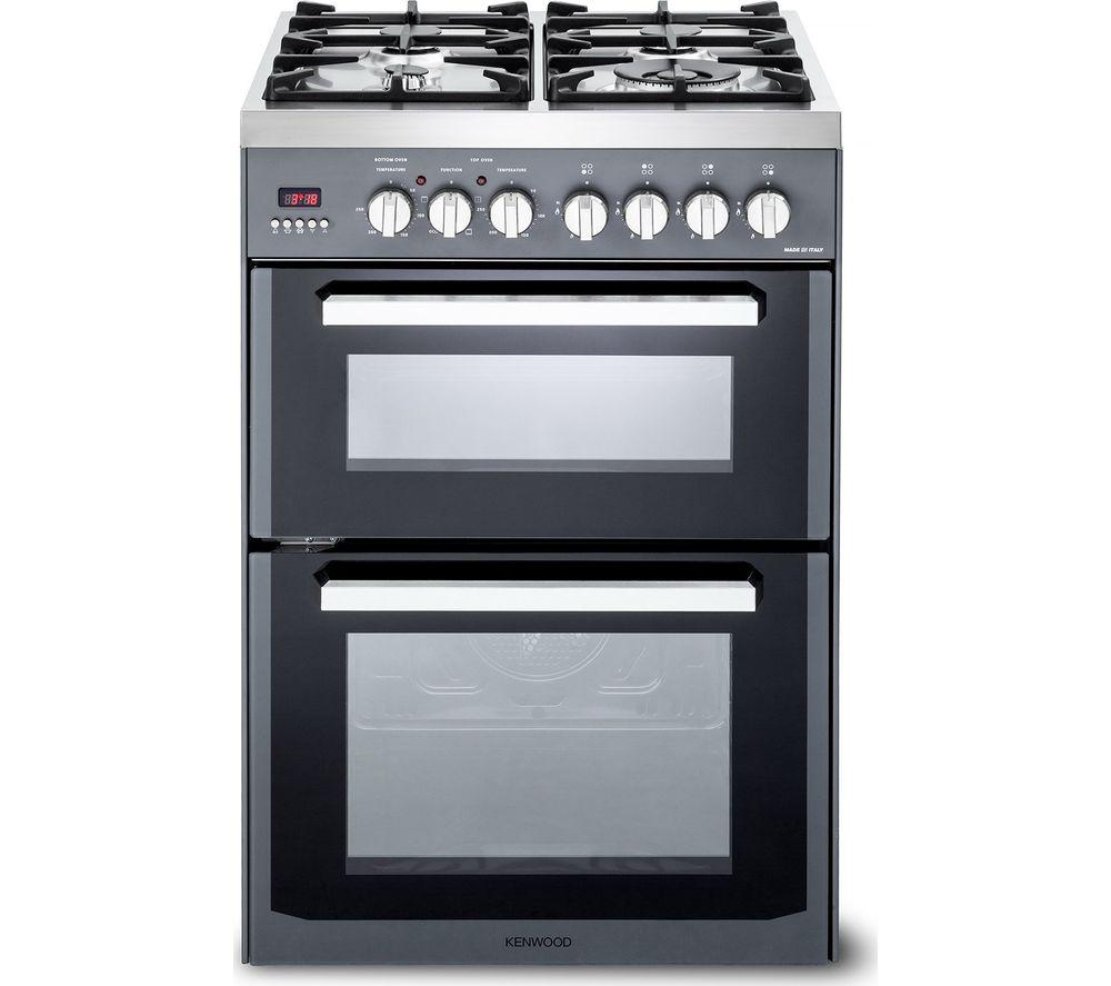 KENWOOD CK234DF SL 60 cm Dual Fuel Cooker - Grey & Chrome, Silver/Grey